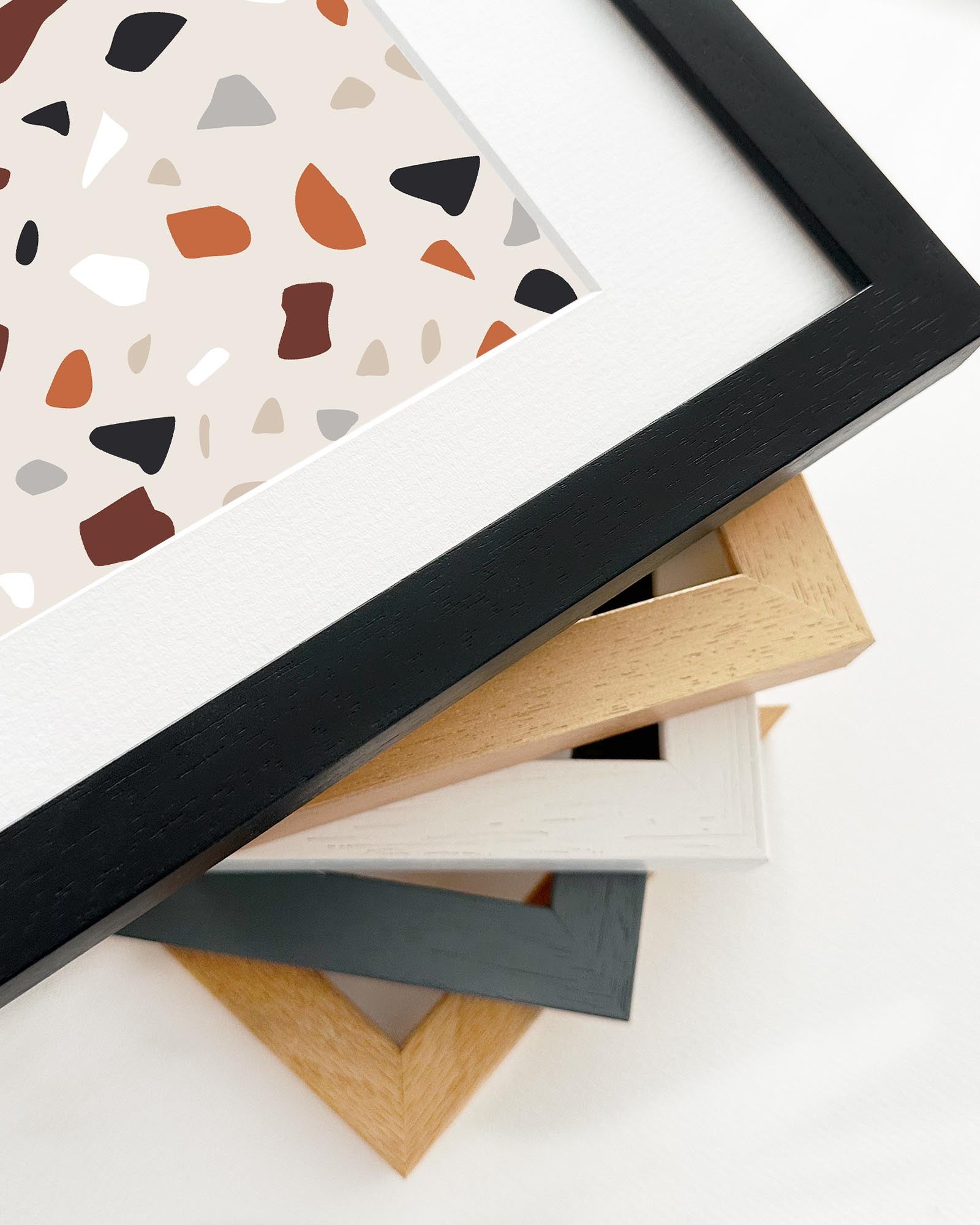 Terrazzo Square Framed Art-Abstract House