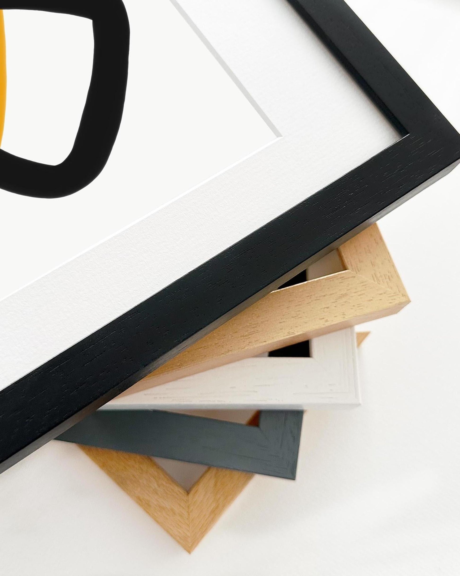 Collection of various photo frames on a white background