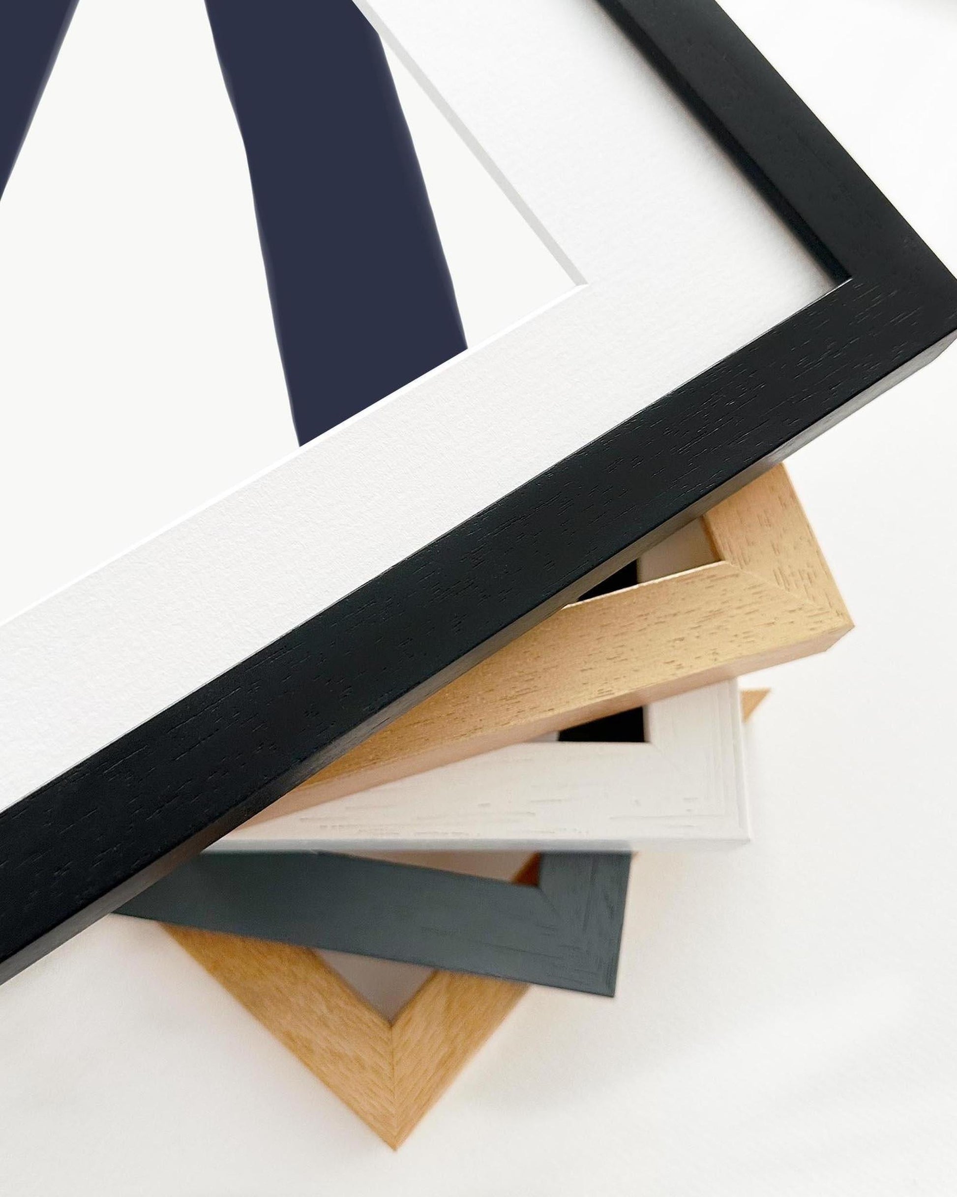 Collection of various photo frames on a white background