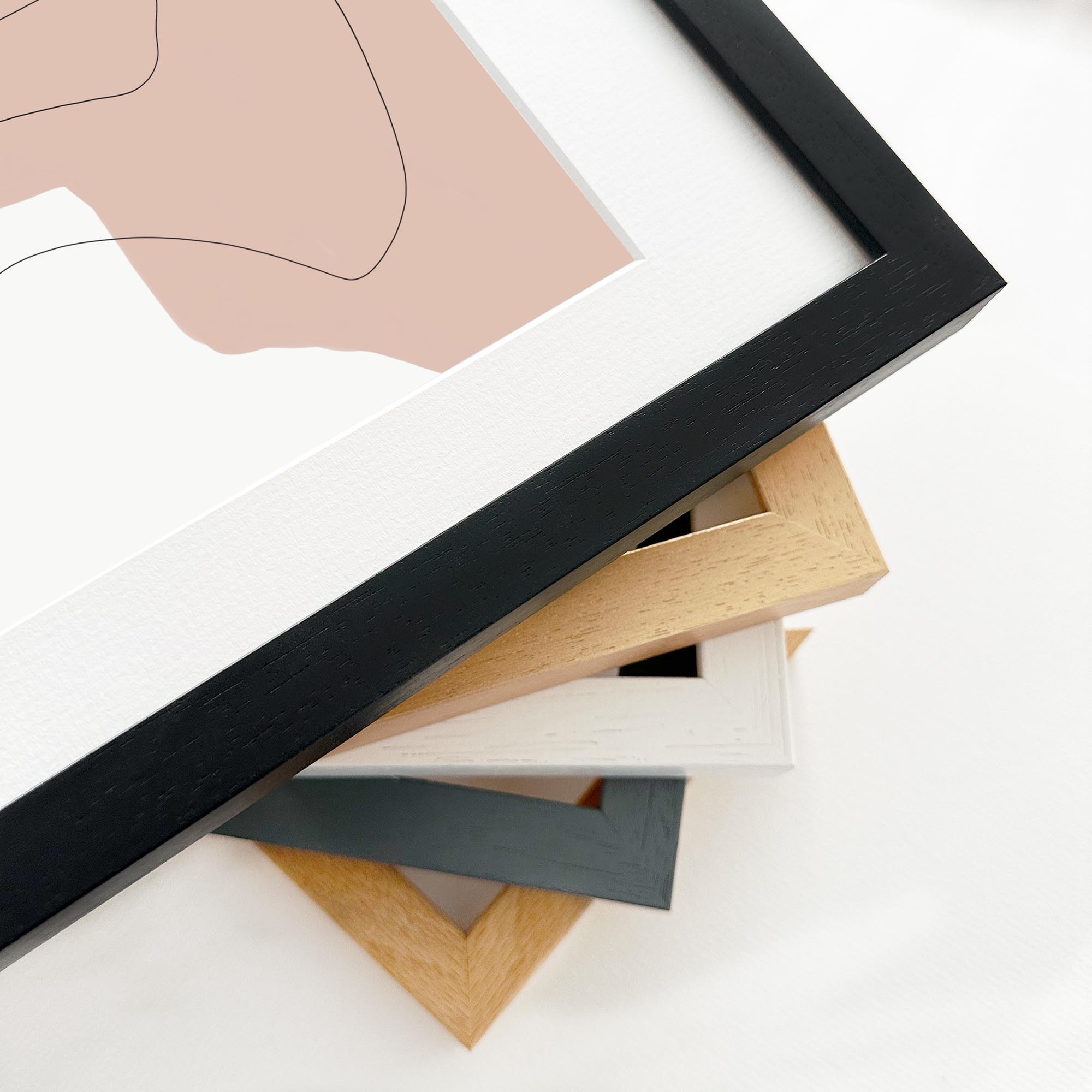 Scandi Shapes With Lines Framed Art