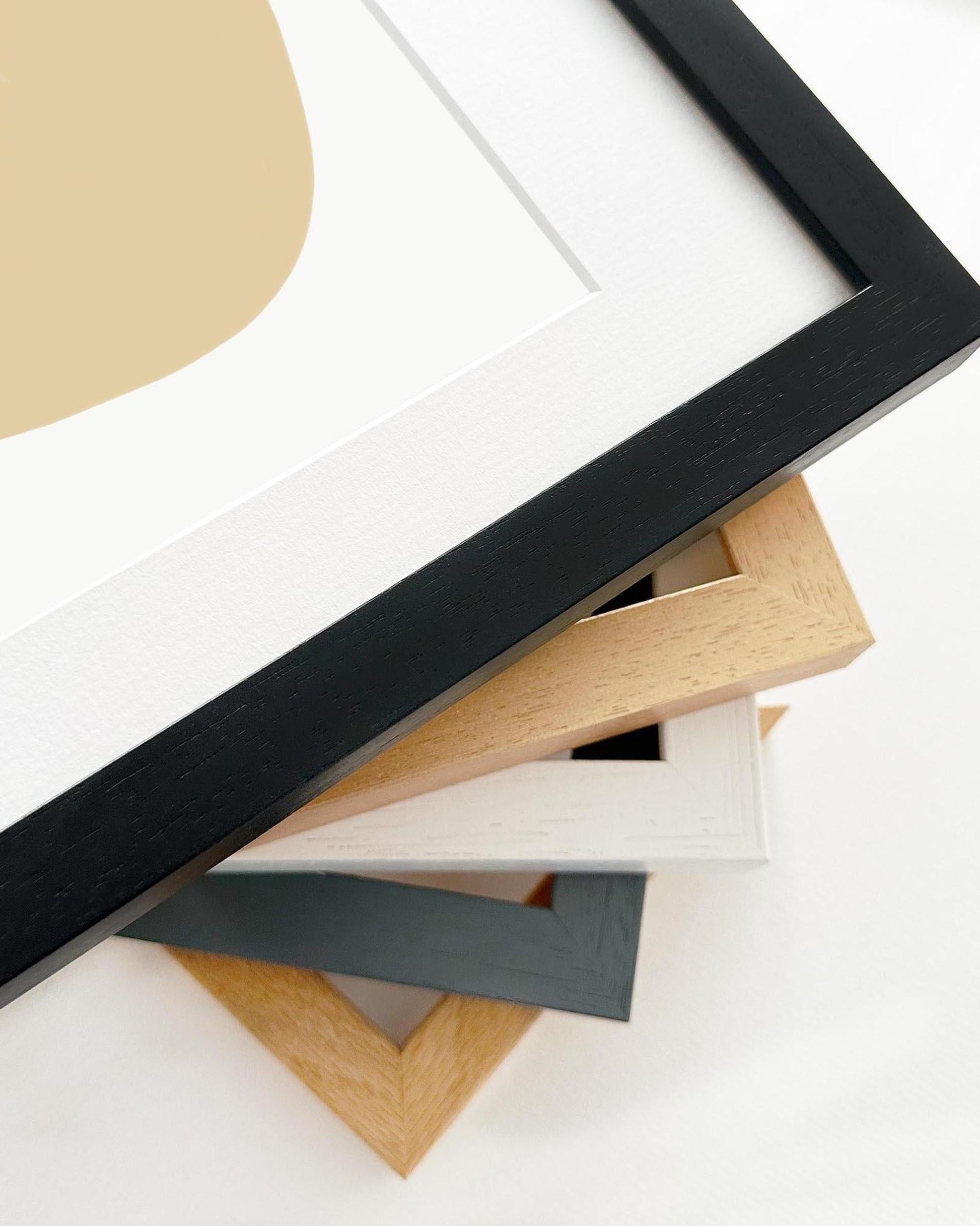 Collection of various photo frames on a white background
