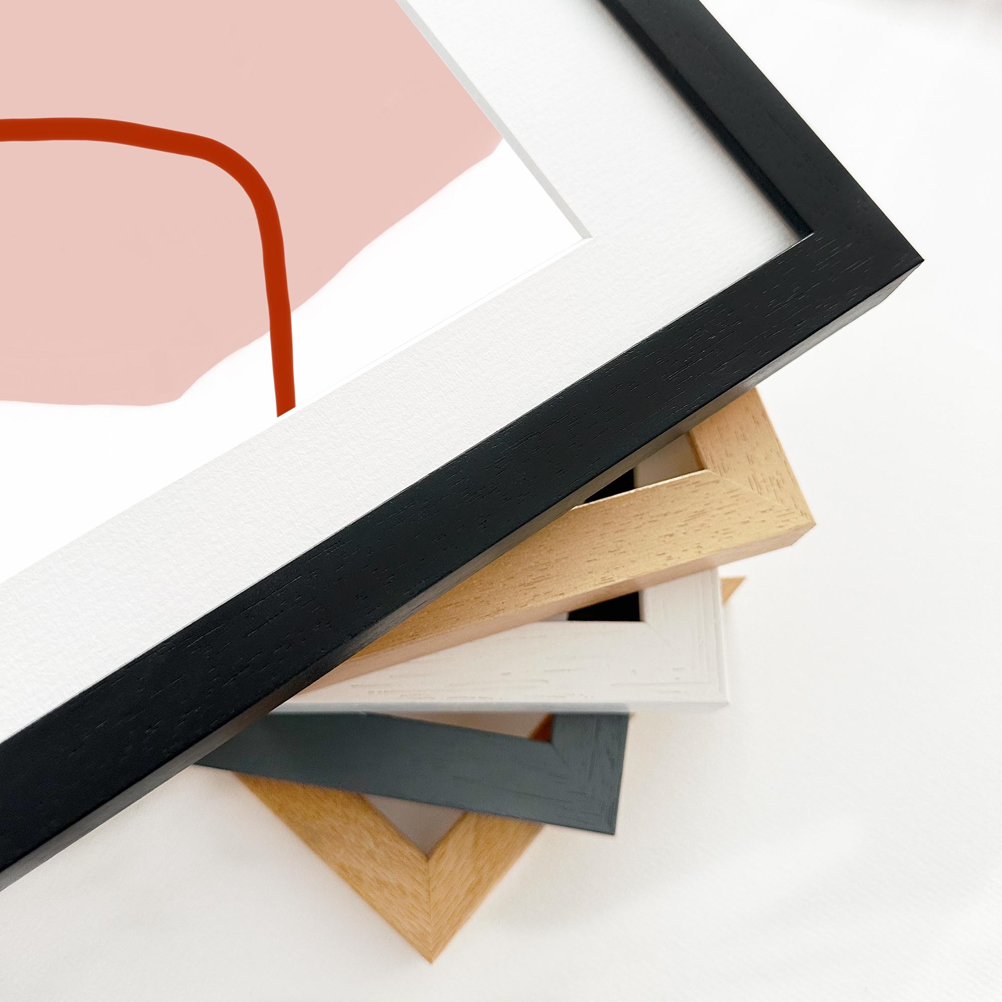 Modern Blush Strokes Framed Art