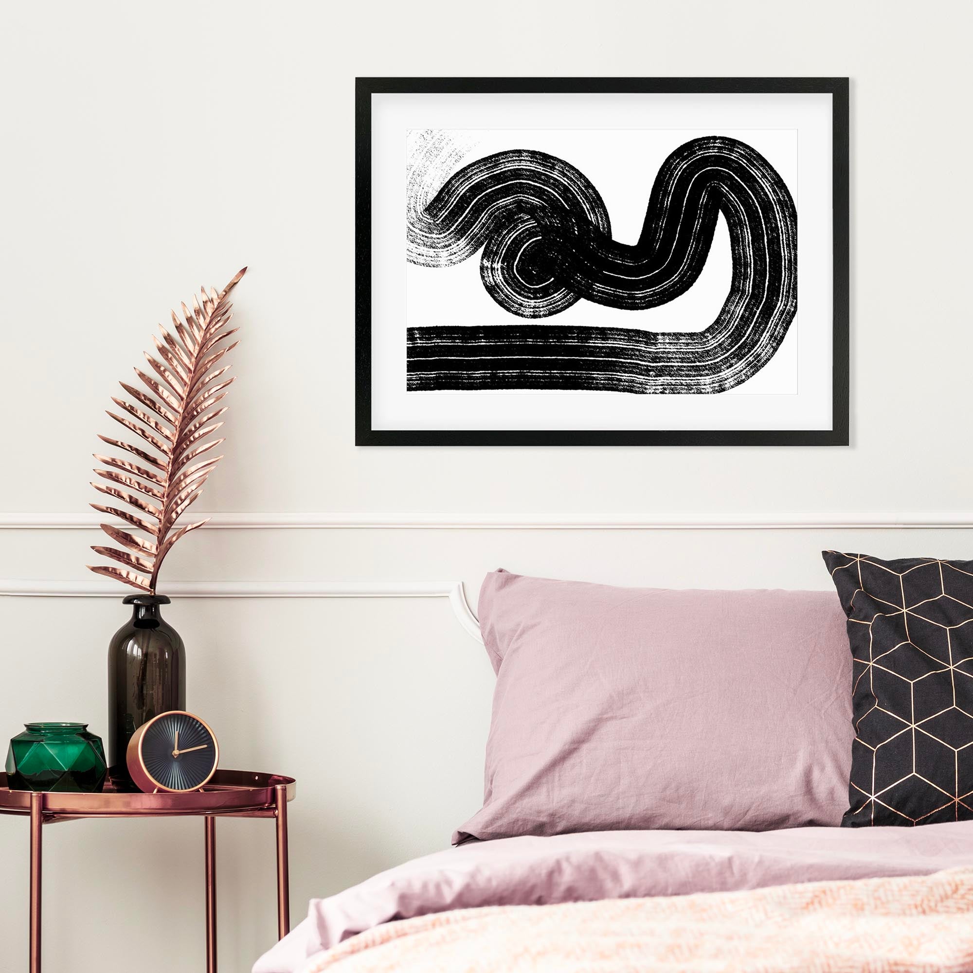 Swerve Line Art Framed Print