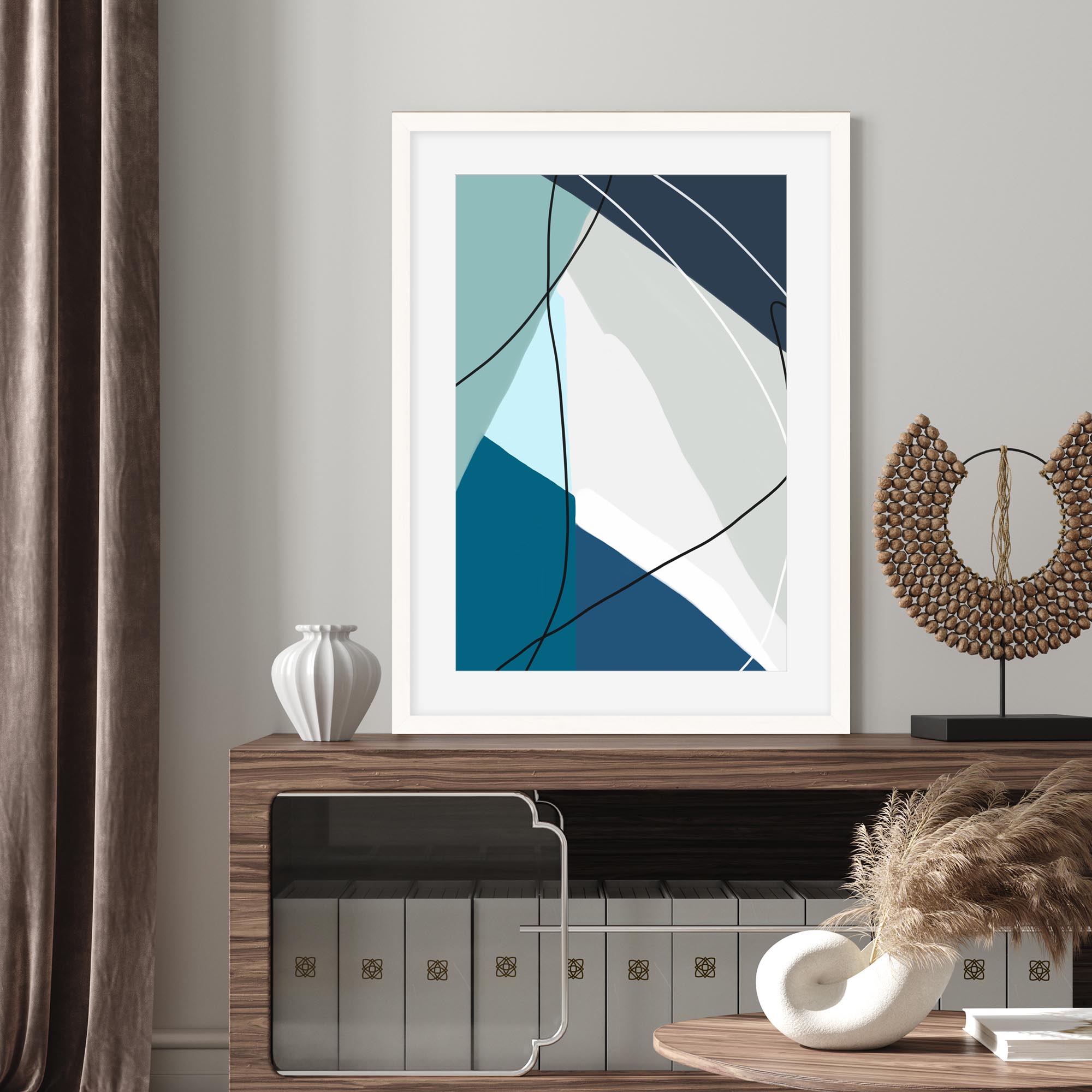 Geometry And Lines Art Print-Abstract House