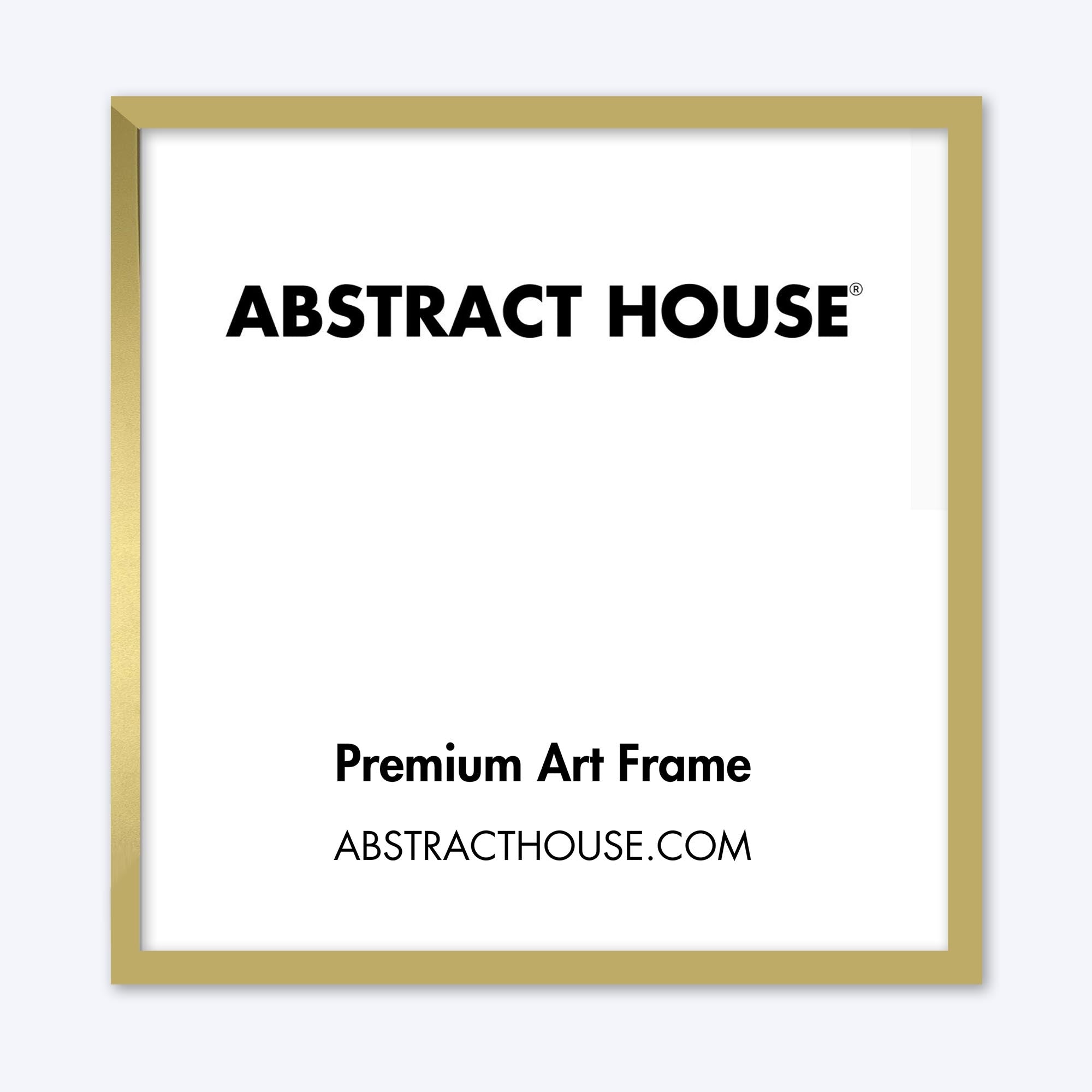 Gold Square Wooden Frame-Abstract House