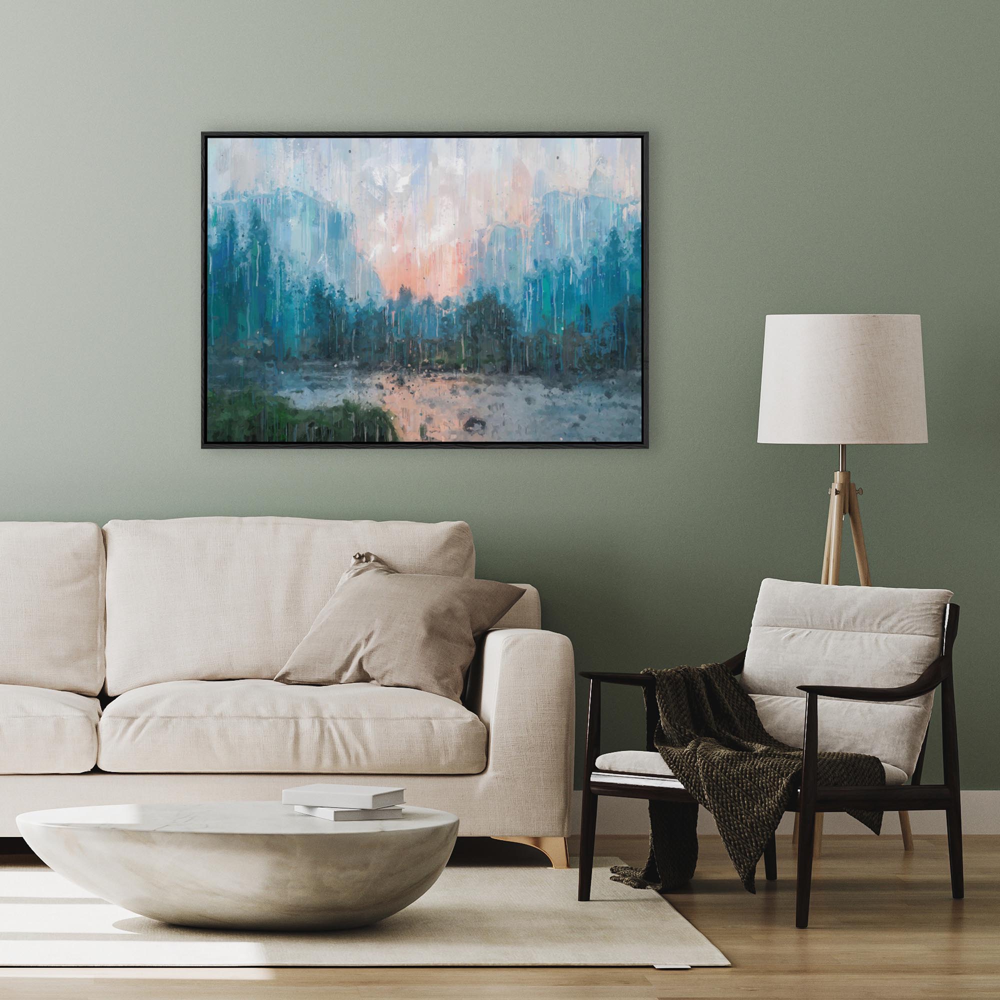 Impressionist Landscape Painting Canvas Print-Abstract House