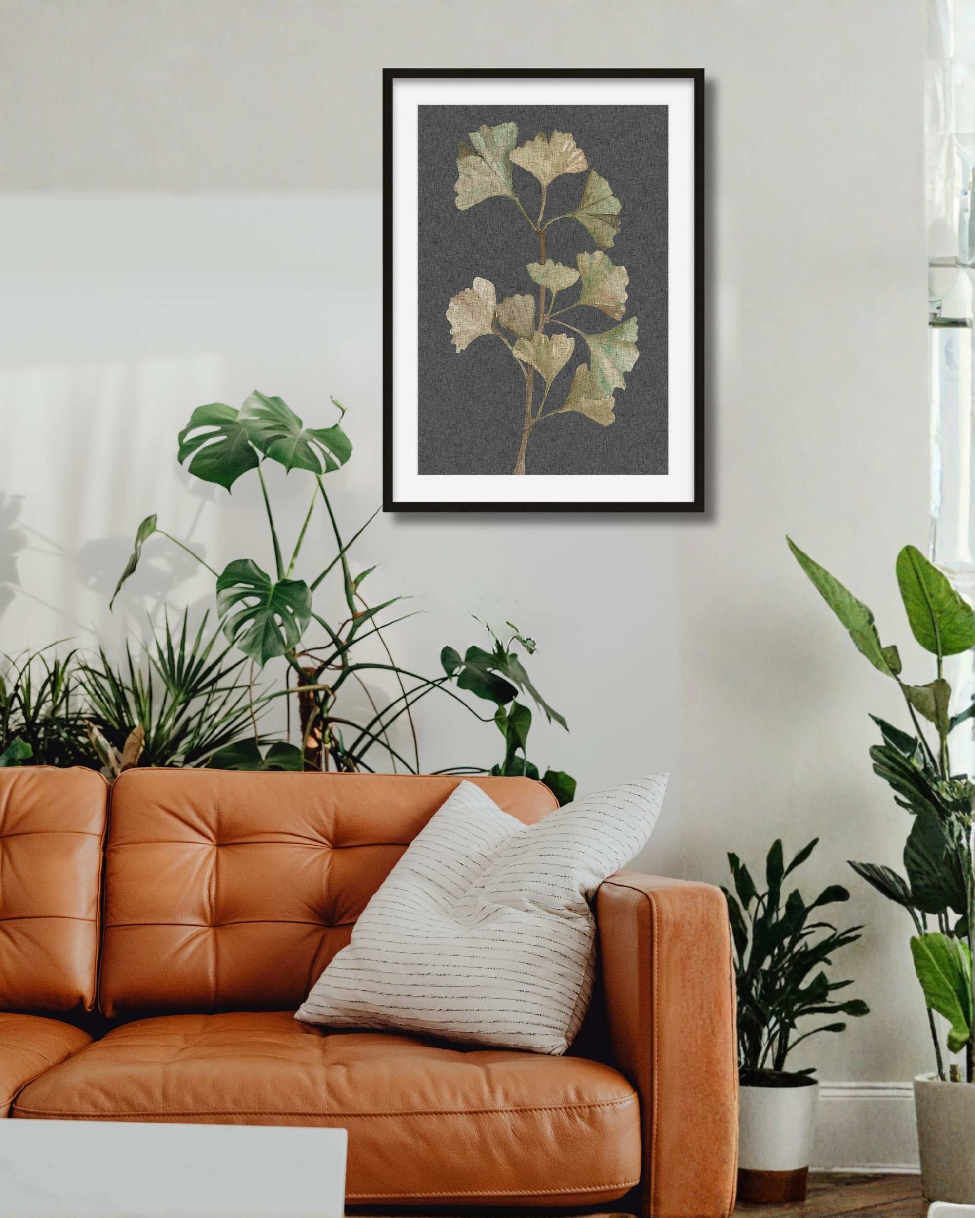 Grey Vintage Stem Art Print