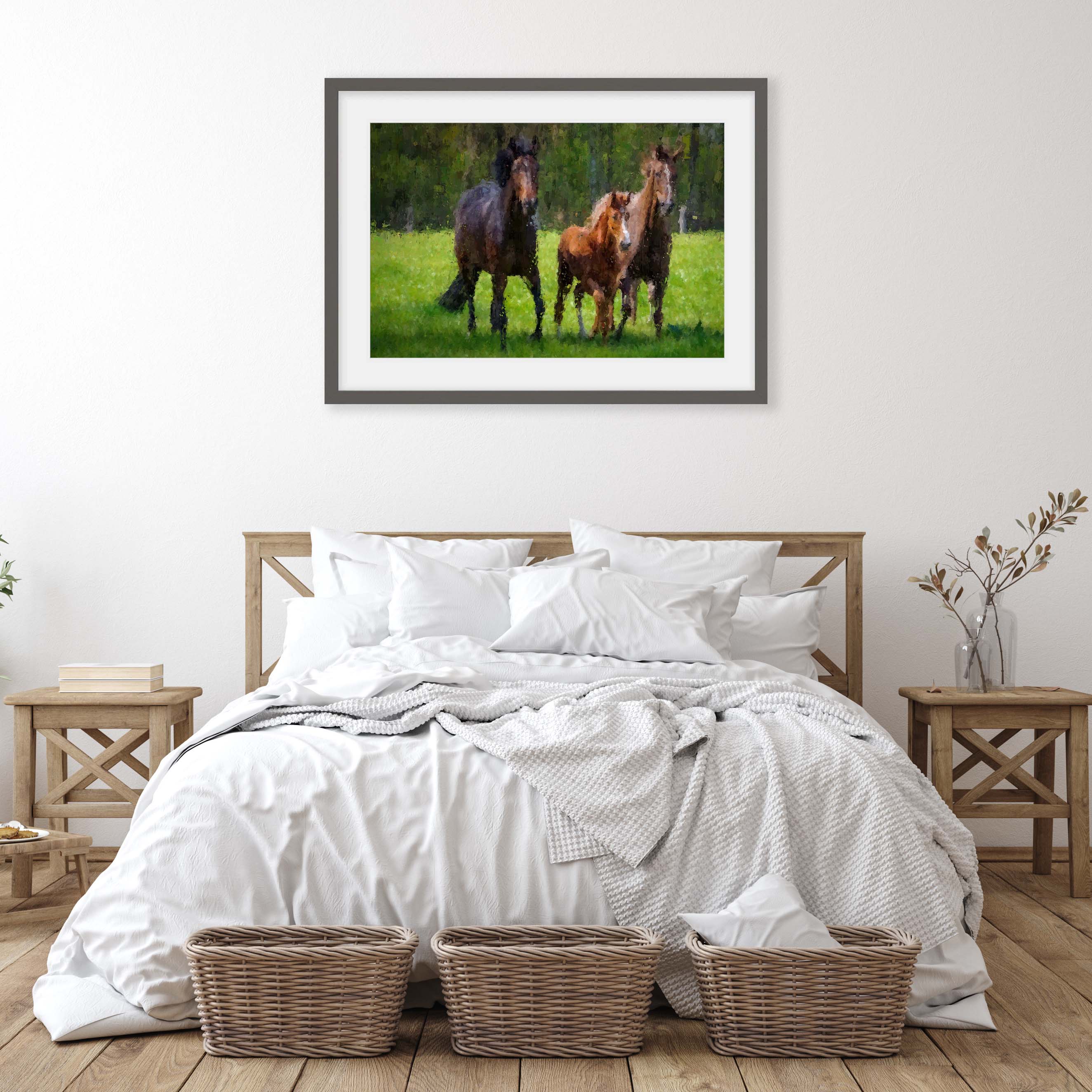 Horses Running In The Field Art Print-Abstract House