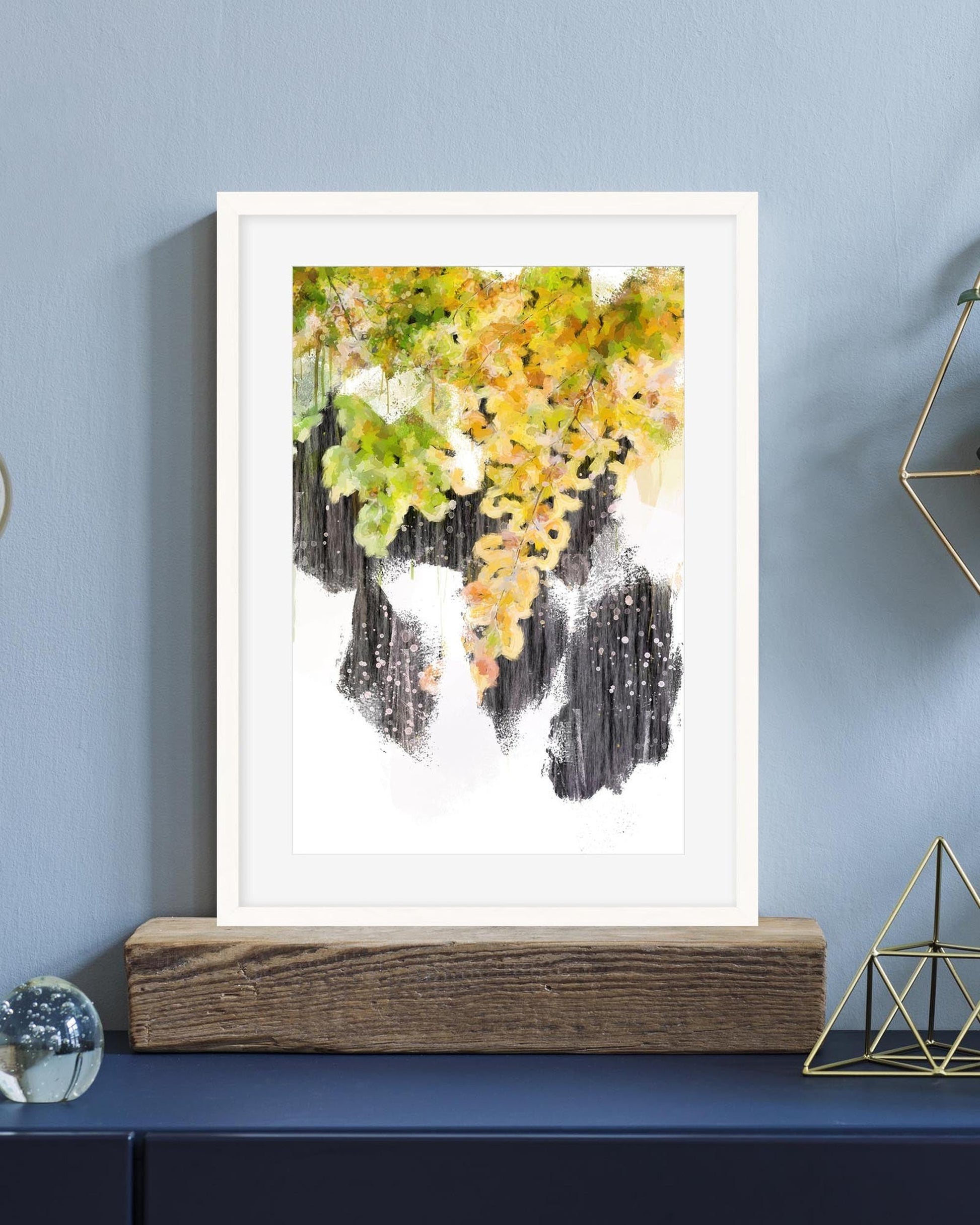 Japanese Botanical Framed Art-Abstract House