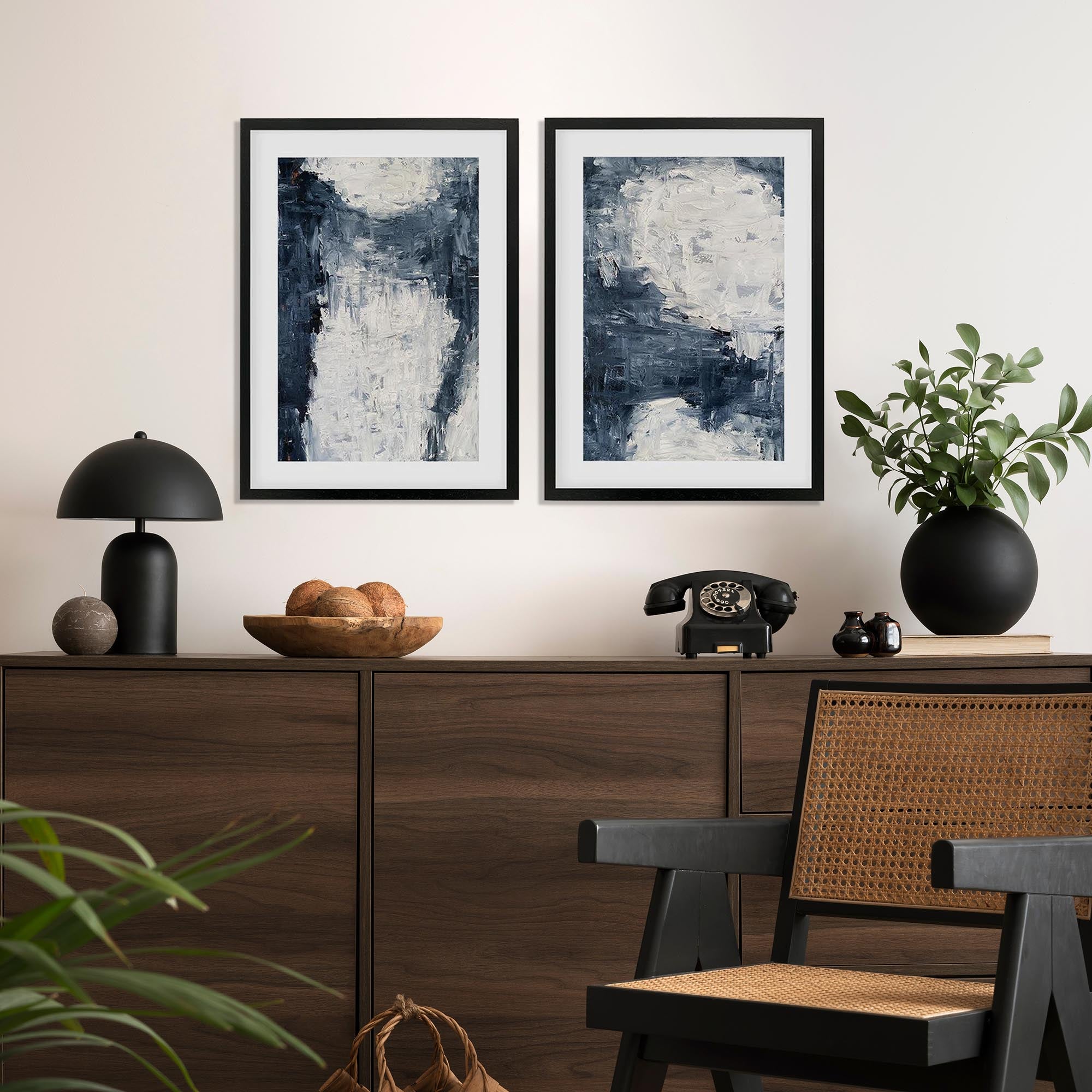 Midnight Musings - Print Set Of 2-Abstract House