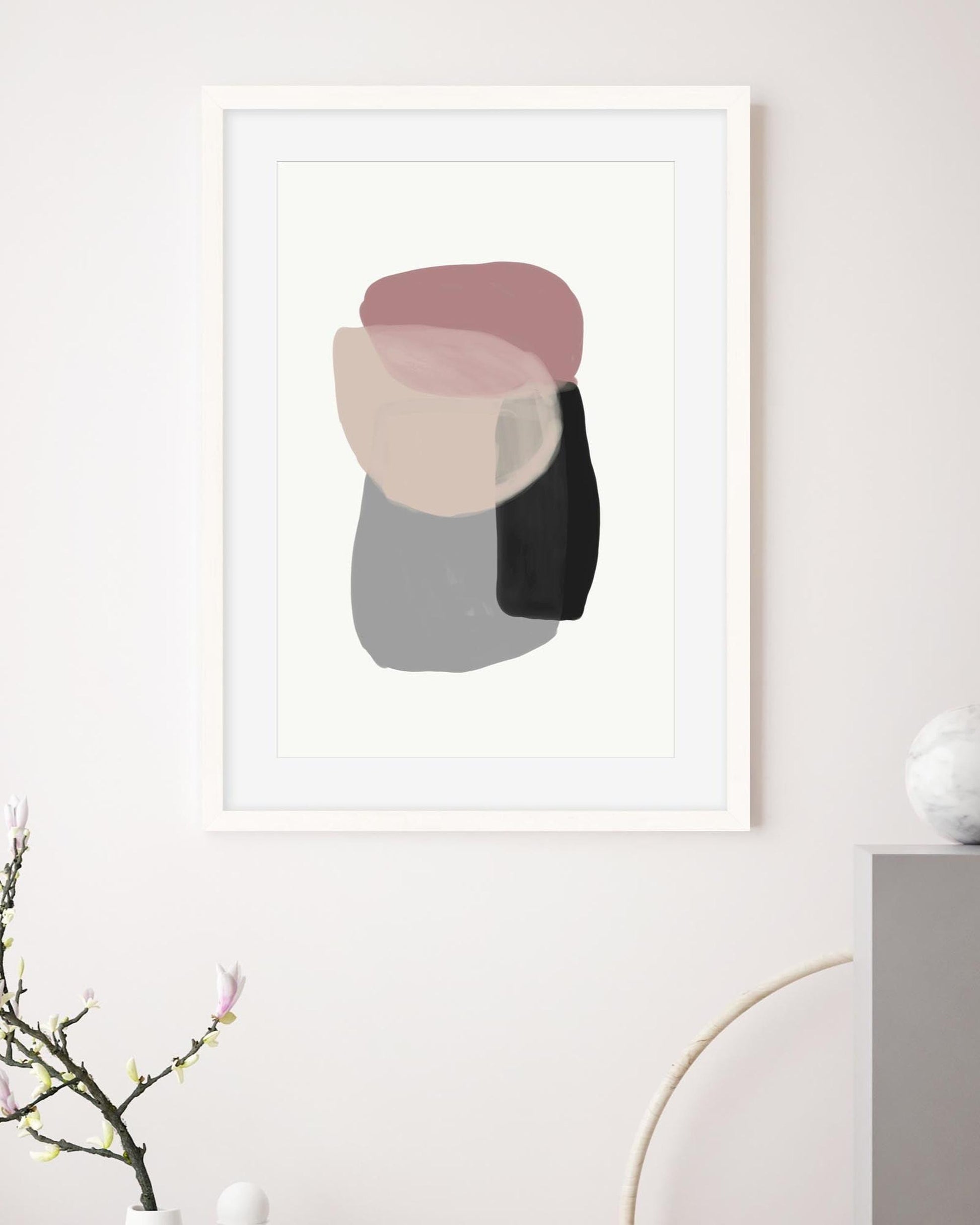 Minimal Abstract Shapes 5 Framed Art-Abstract House