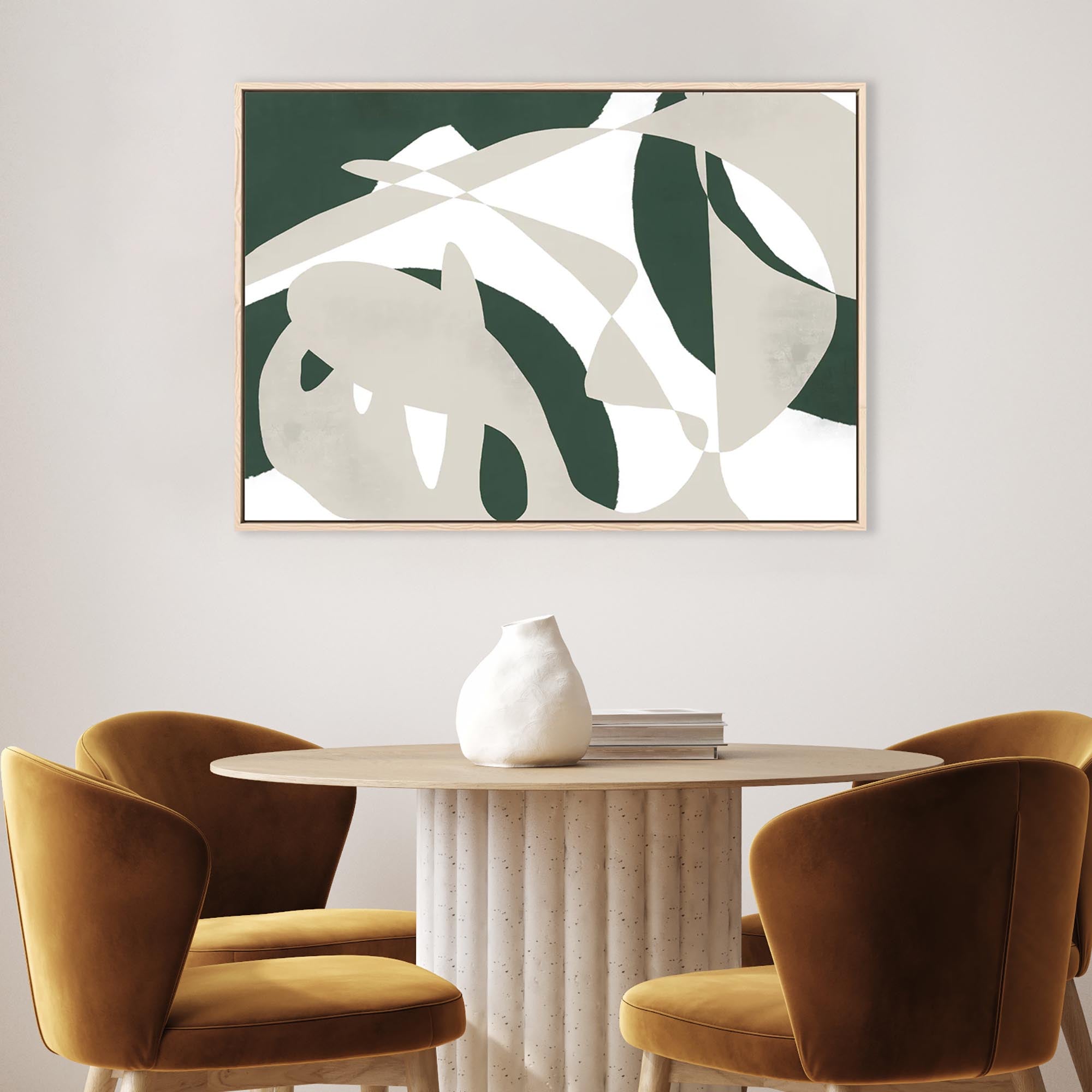 Modern Bauhaus Framed Canvas-Abstract House