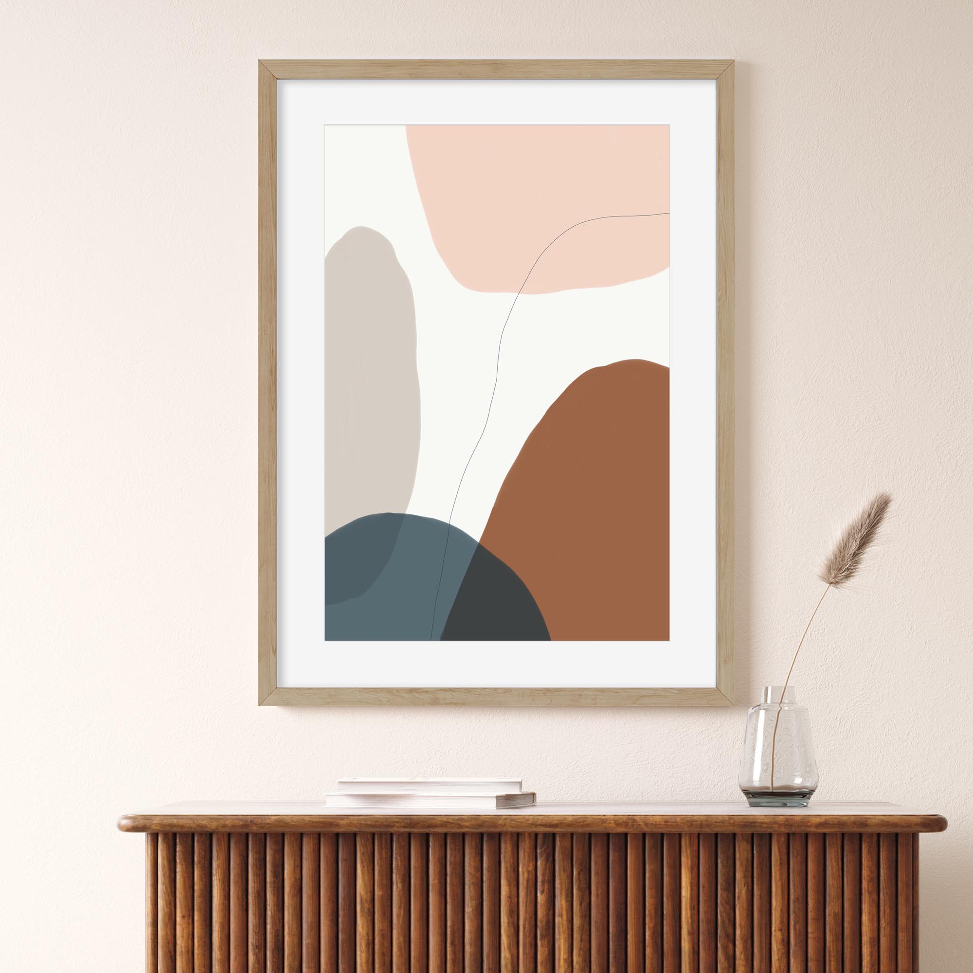 Modern Soft Shapes Art Print-Abstract House