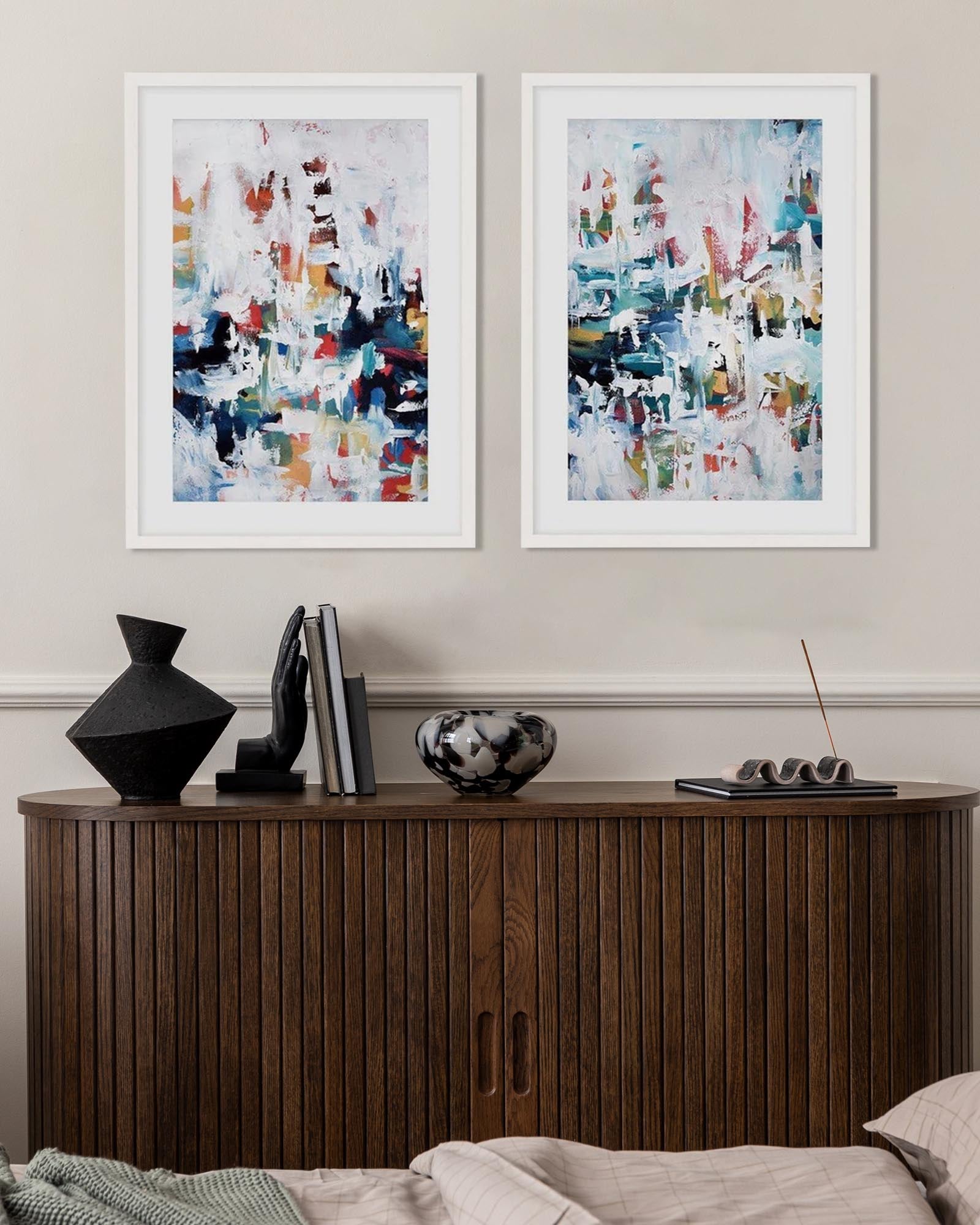 Modern Blue Abstract - Print Set Of 2-Abstract House