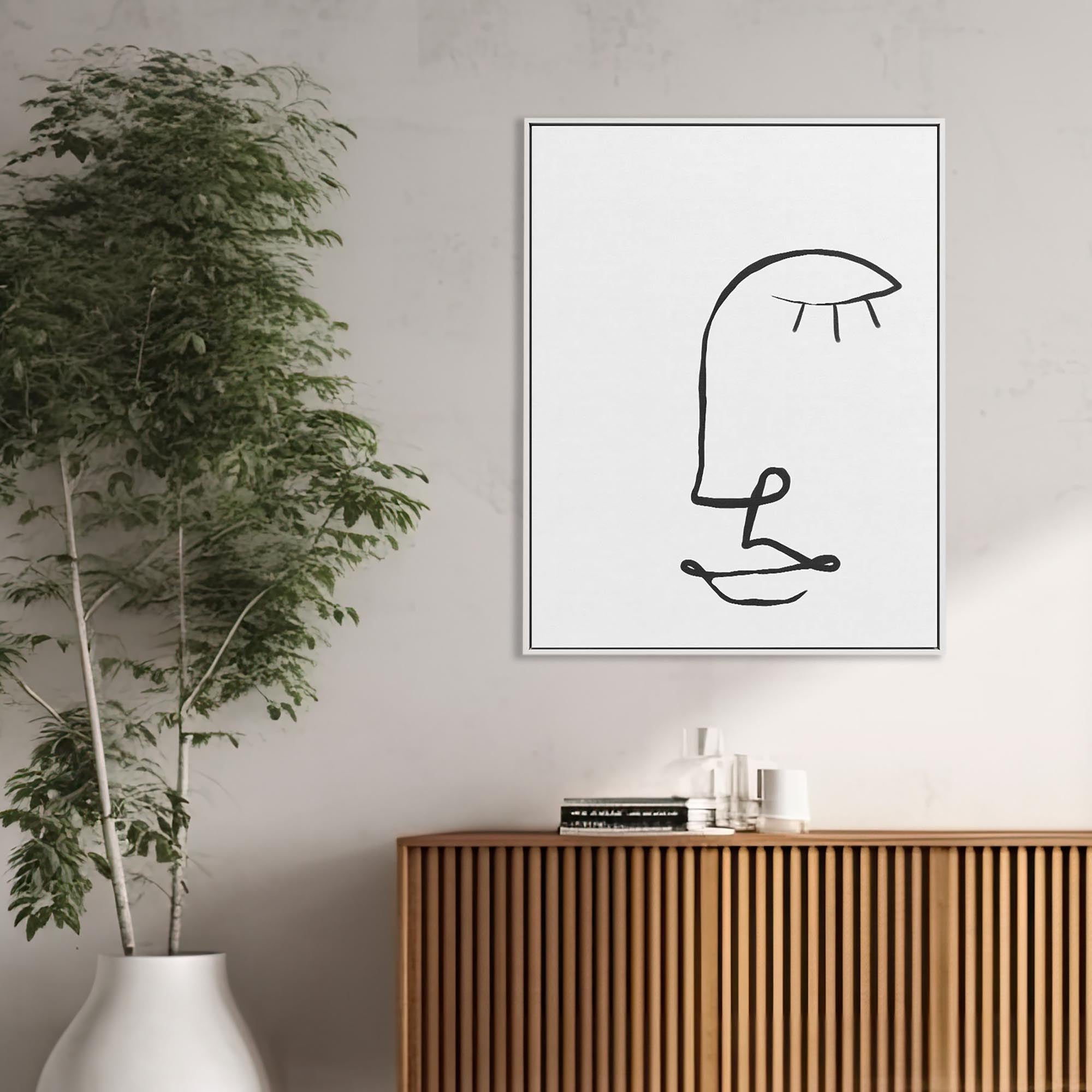 Face Line Drawing Canvas Print-Abstract House