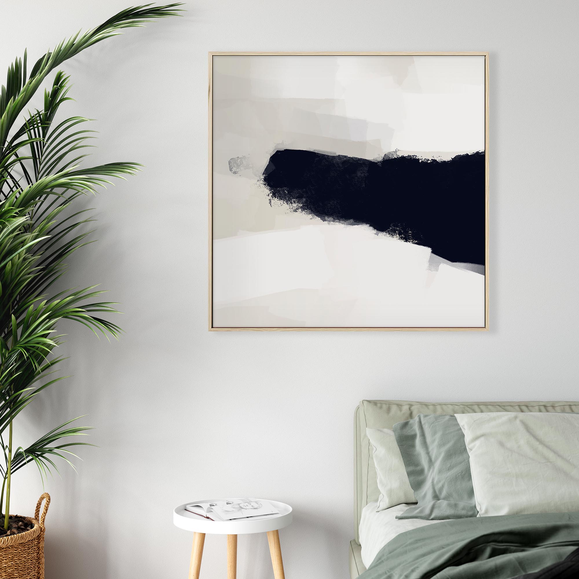 Neutral Haze Framed Canvas-Abstract House