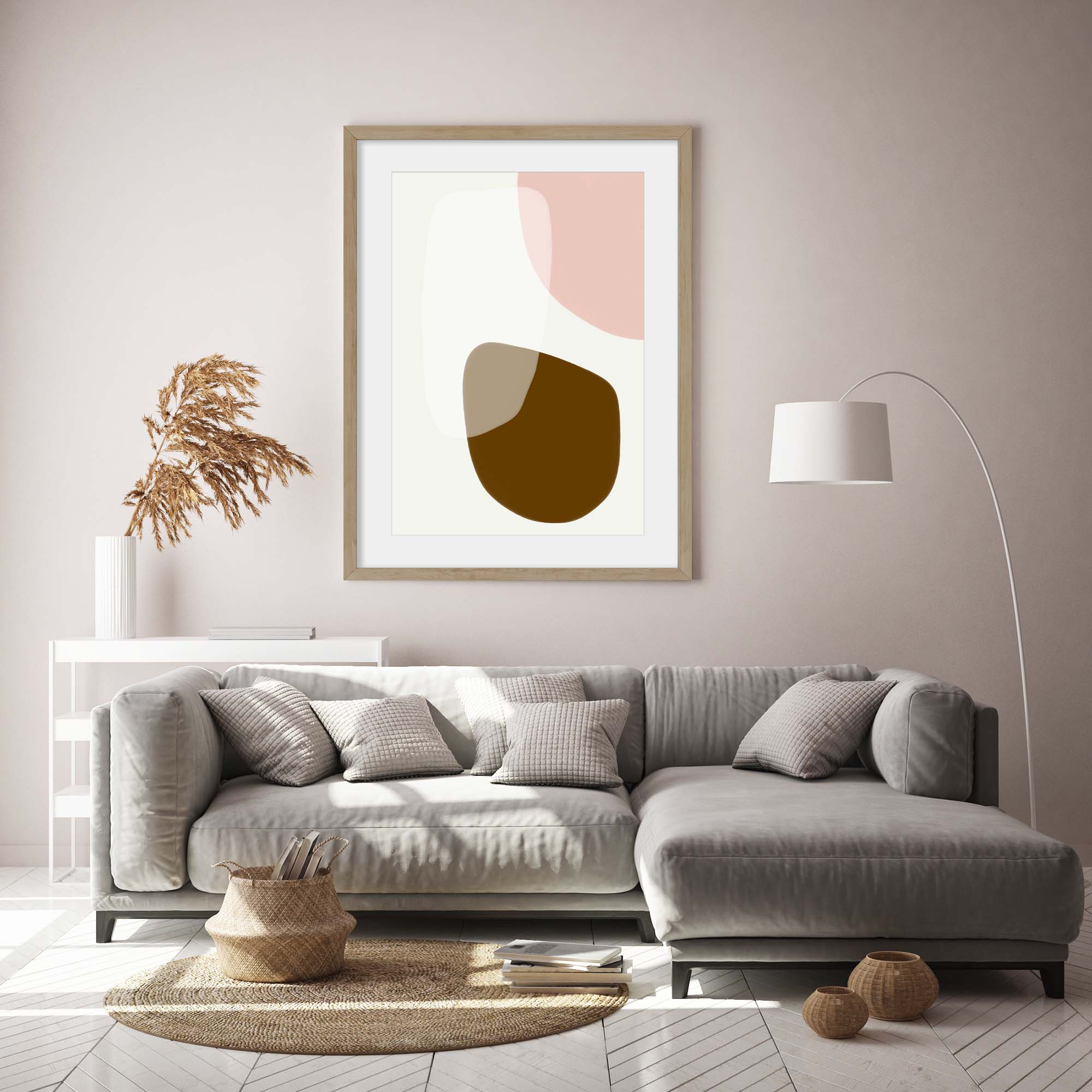 Neutral On Blush Shades Art Print-Abstract House