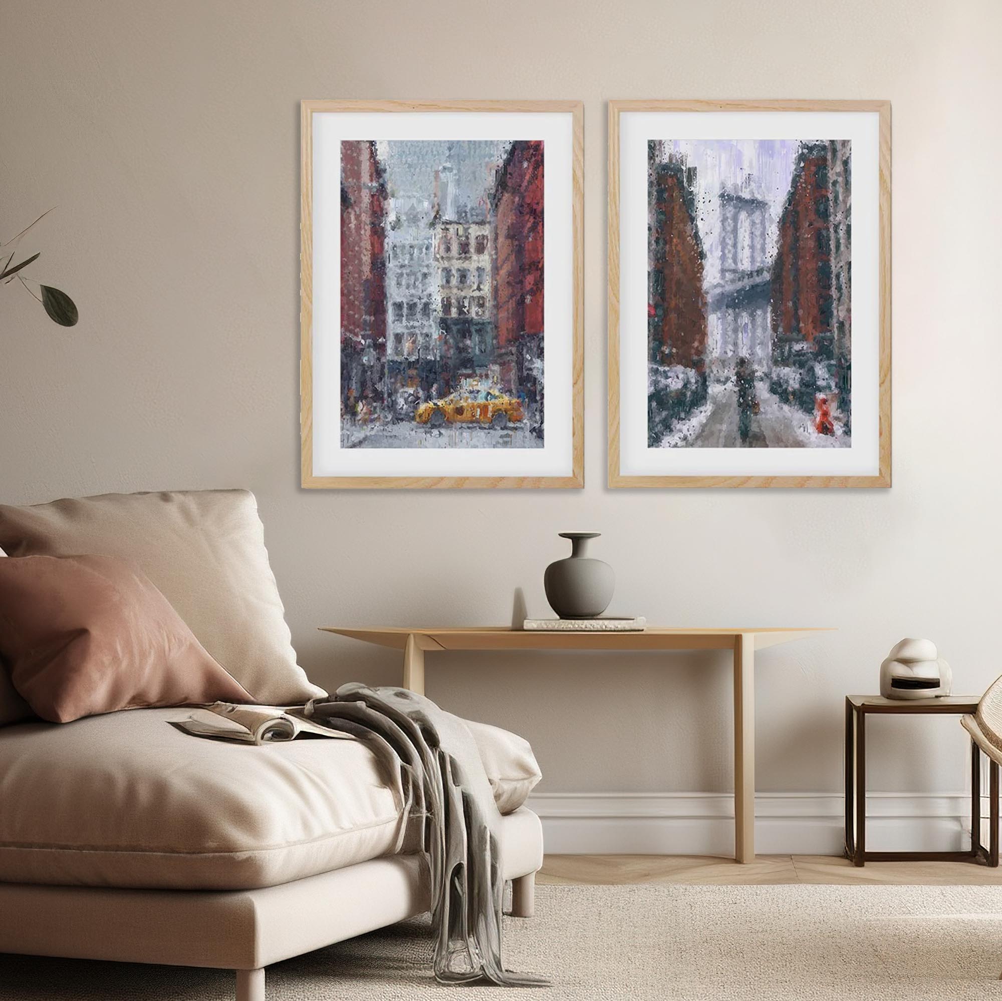 New York City Impressionist - Print Set Of 2-Abstract House