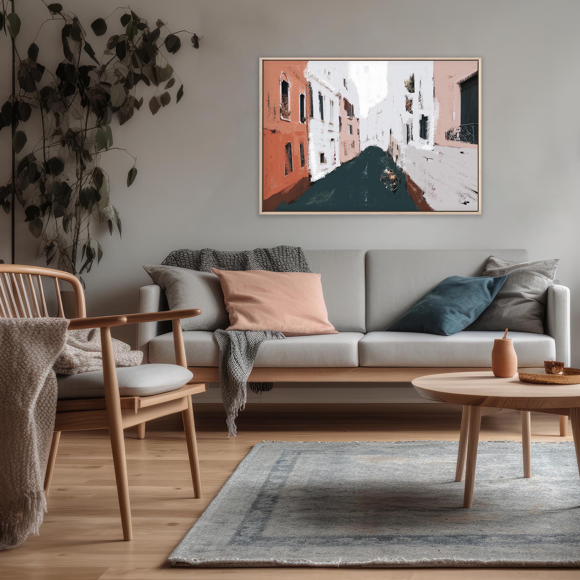 The River City Canvas Print-Abstract House