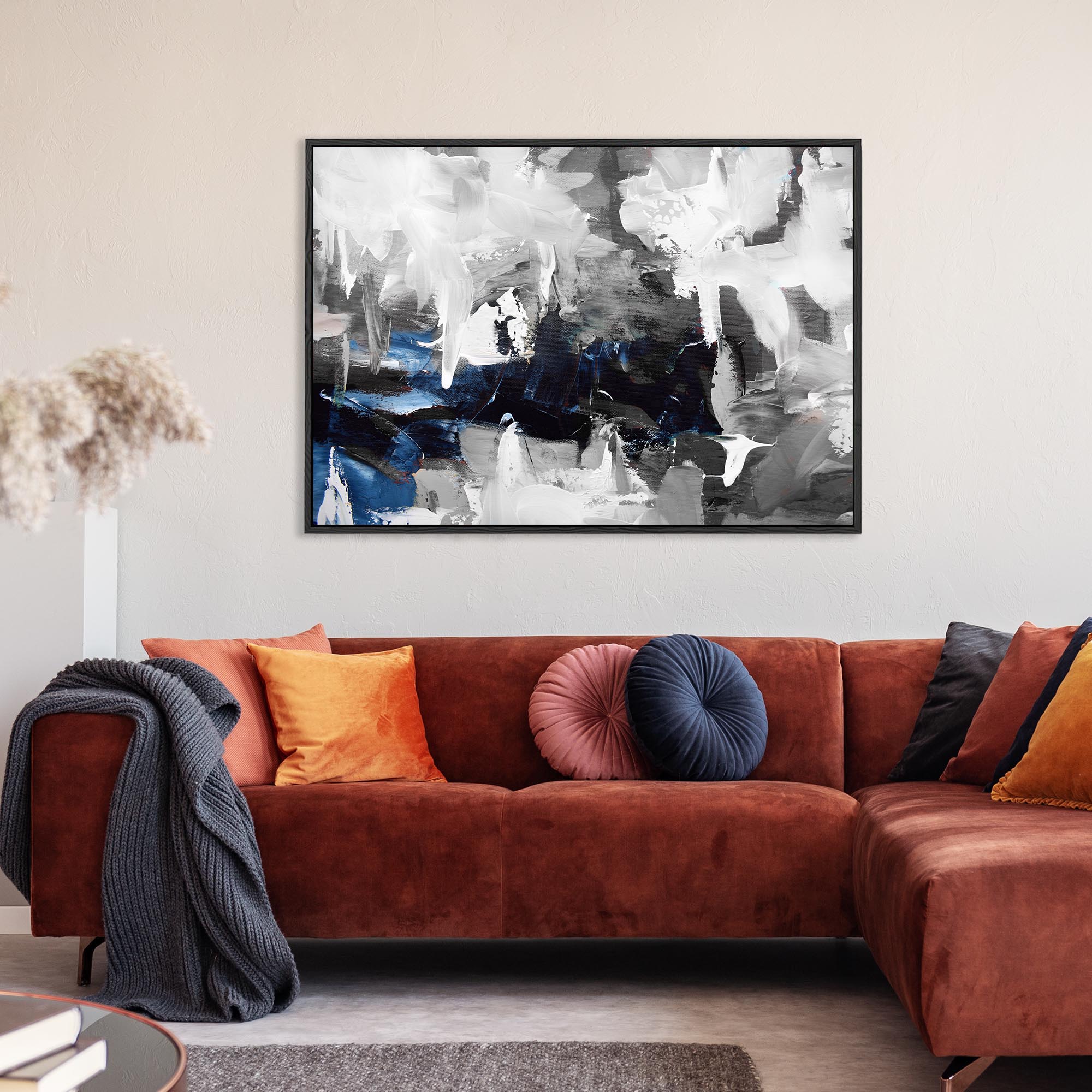 Oasis Framed Canvas-Abstract House