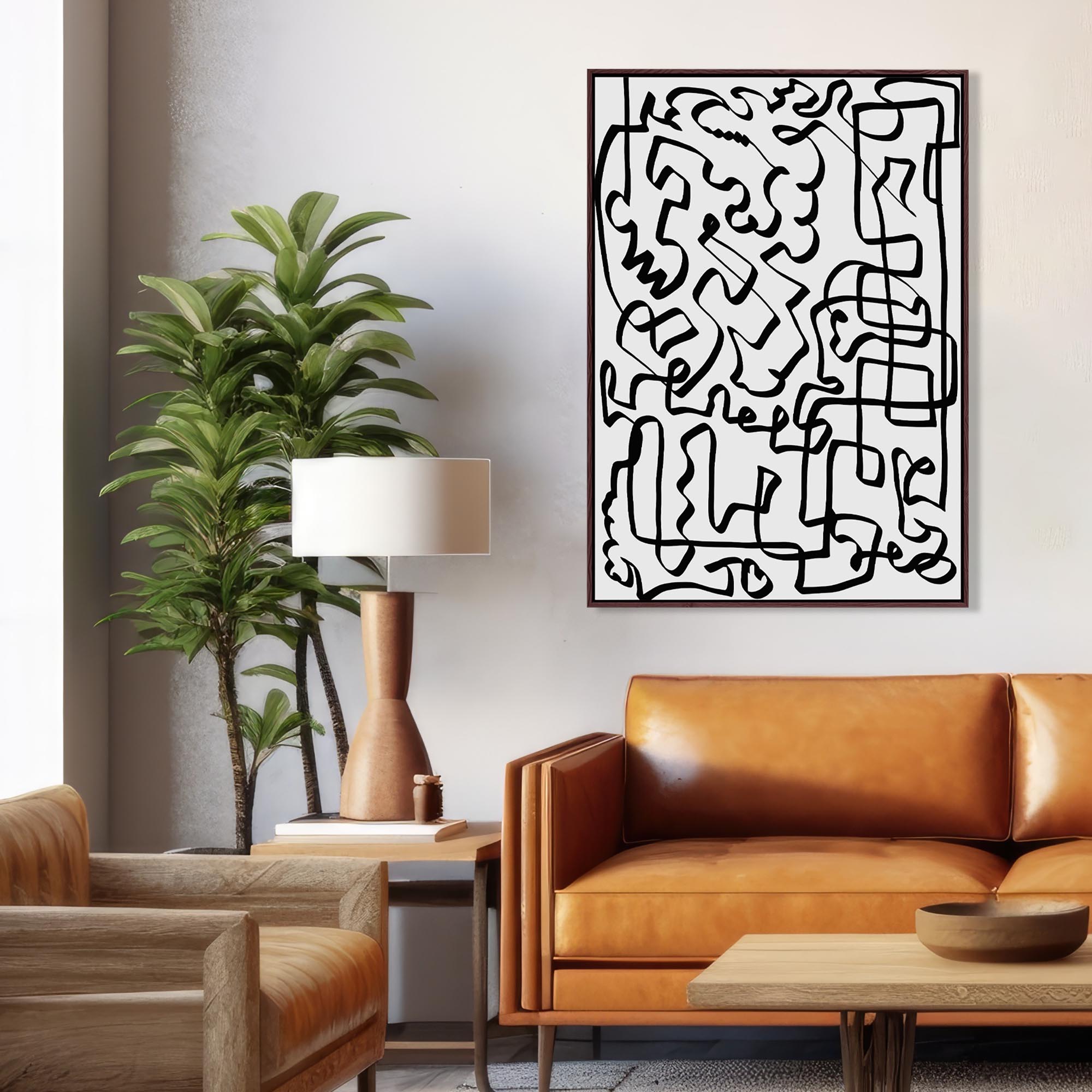 Lines Of The Maze Framed Canvas-Abstract House