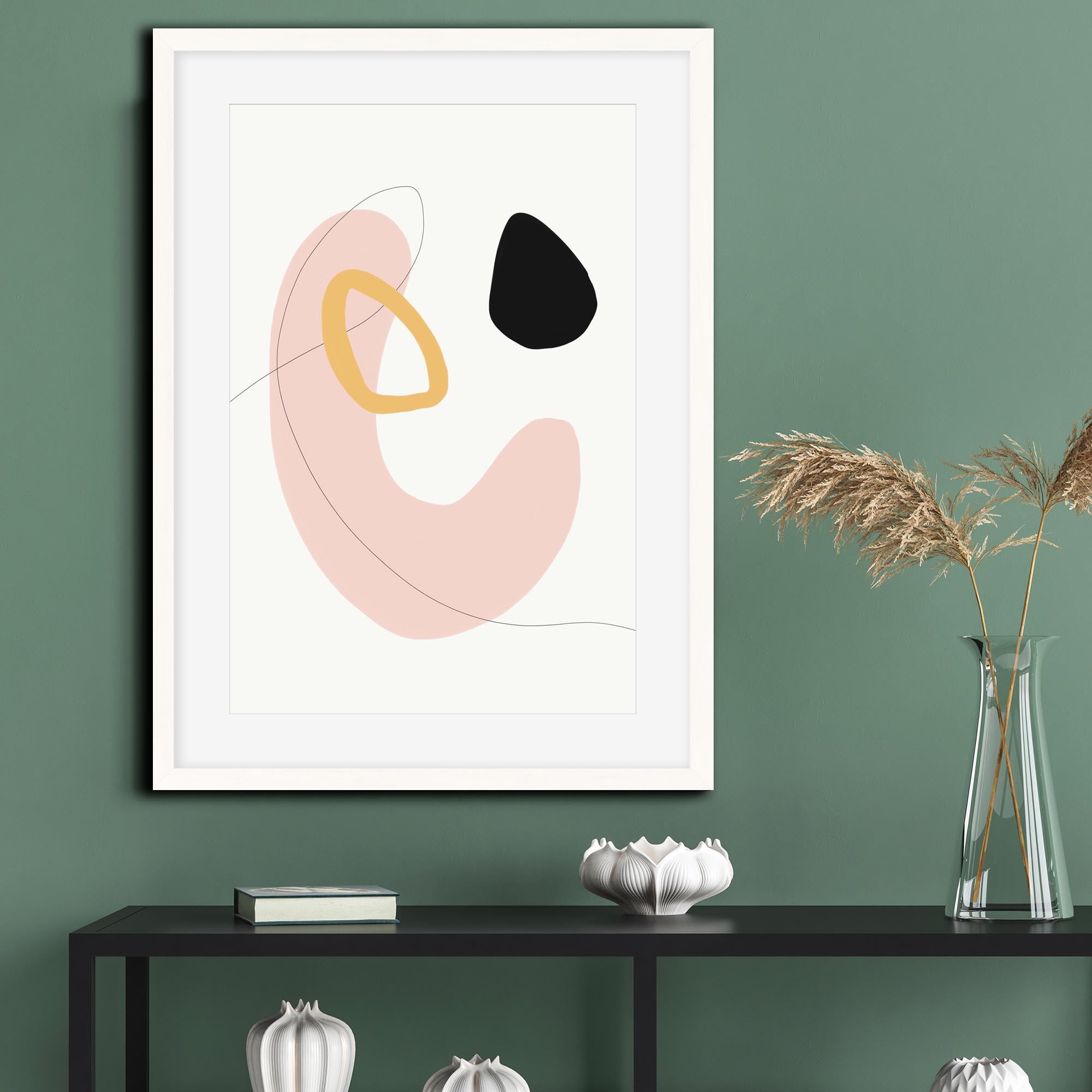 Organic Bean Shapes Art Print-Abstract House