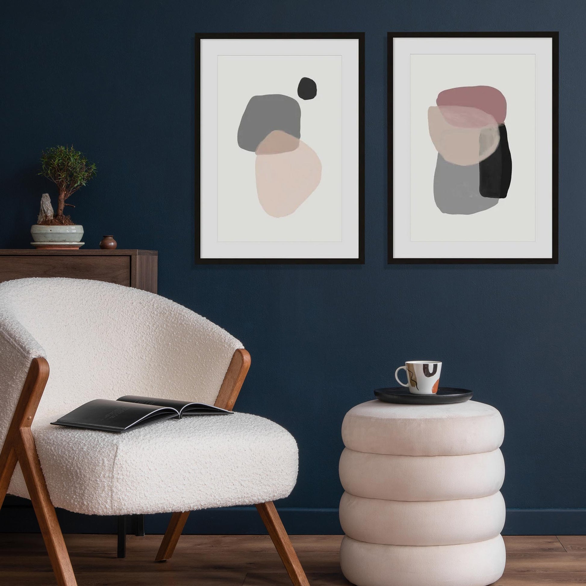 Organic Shapes - Print Set Of 2-Abstract House