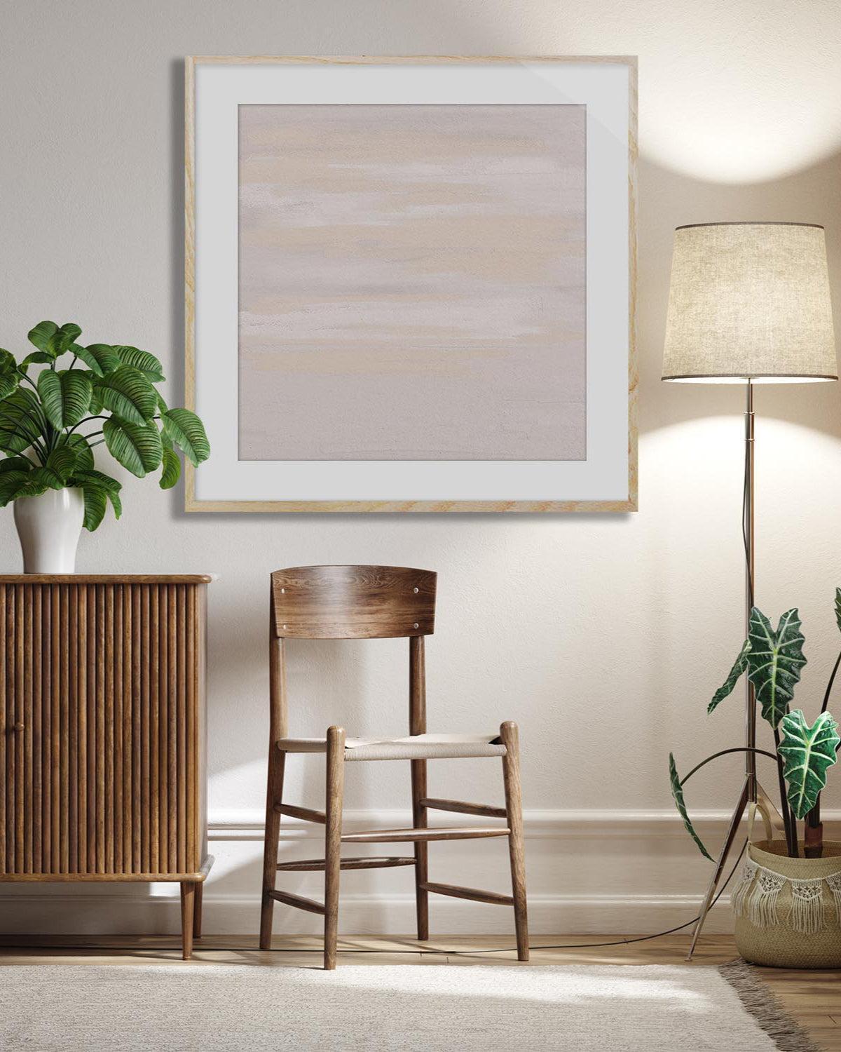 Abstract Peach Sky Framed Art-Abstract House