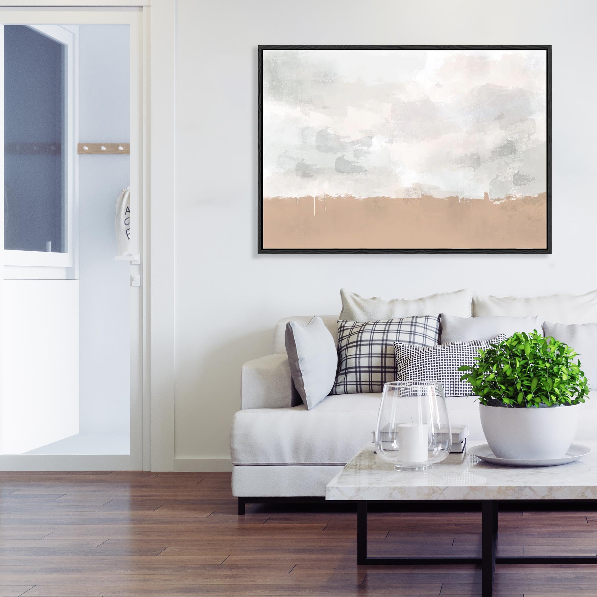 Peach Sands Framed Canvas-Abstract House