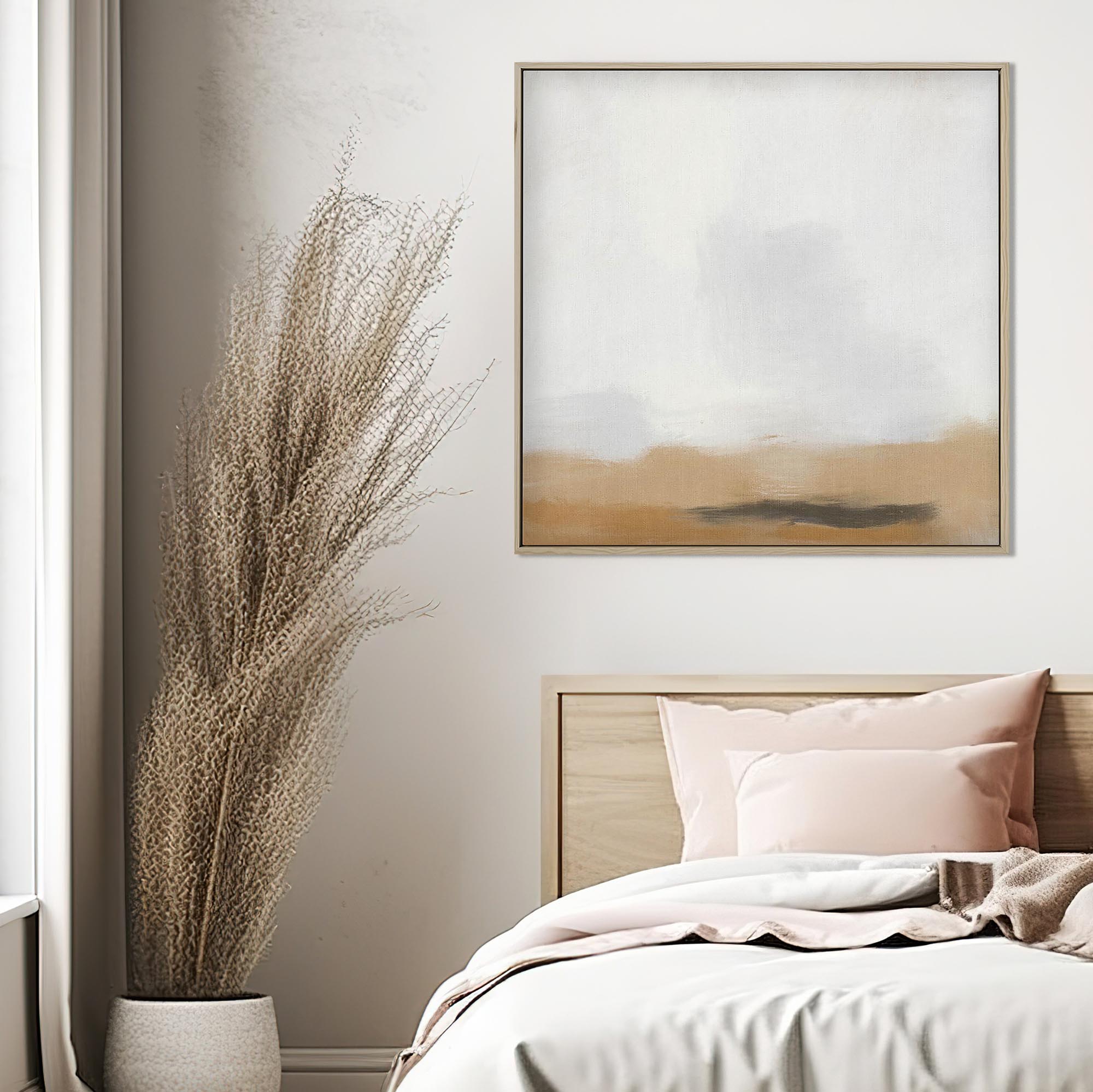 Foggy Desert Framed Canvas-Abstract House