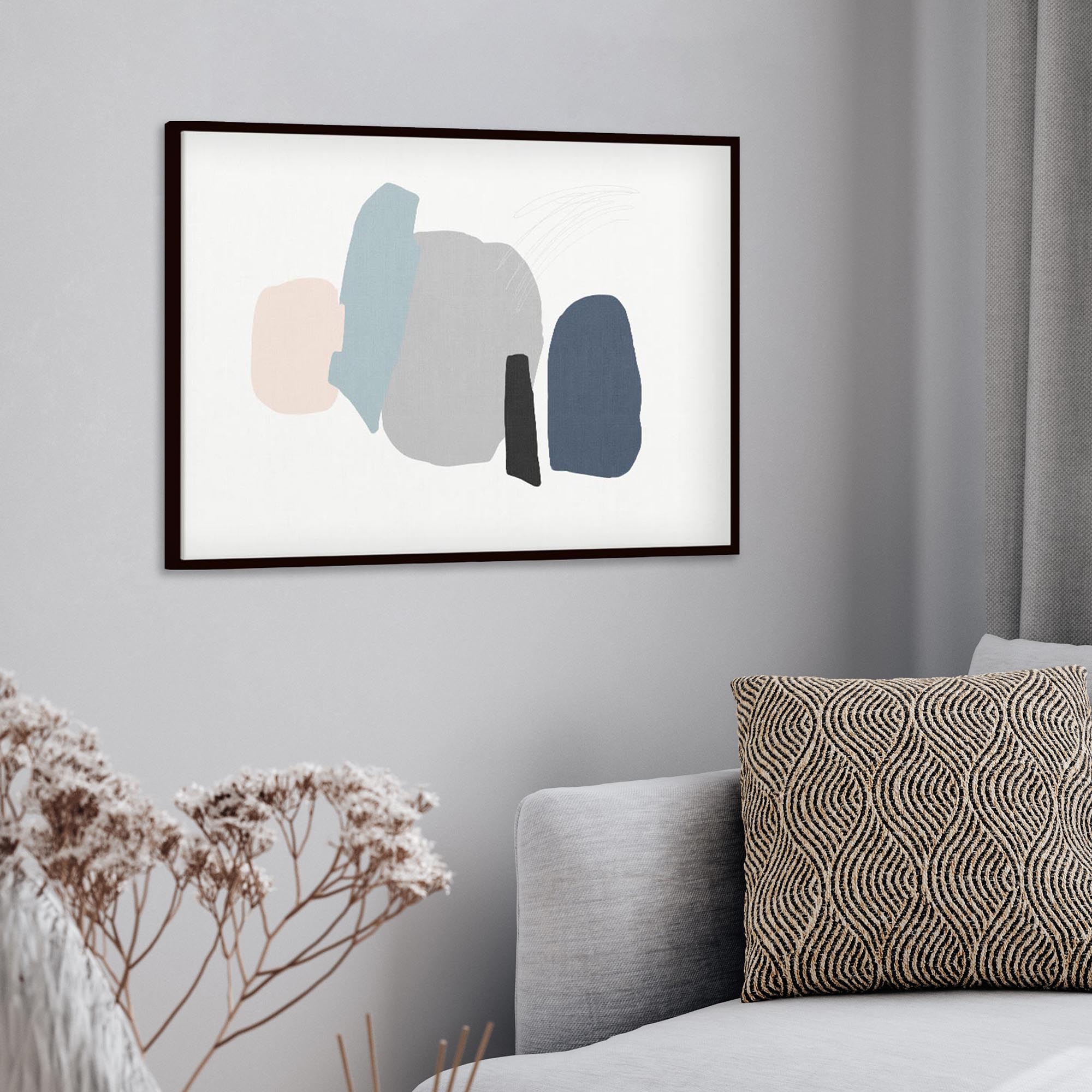 Minimal Pastel Colours Canvas Print-Abstract House