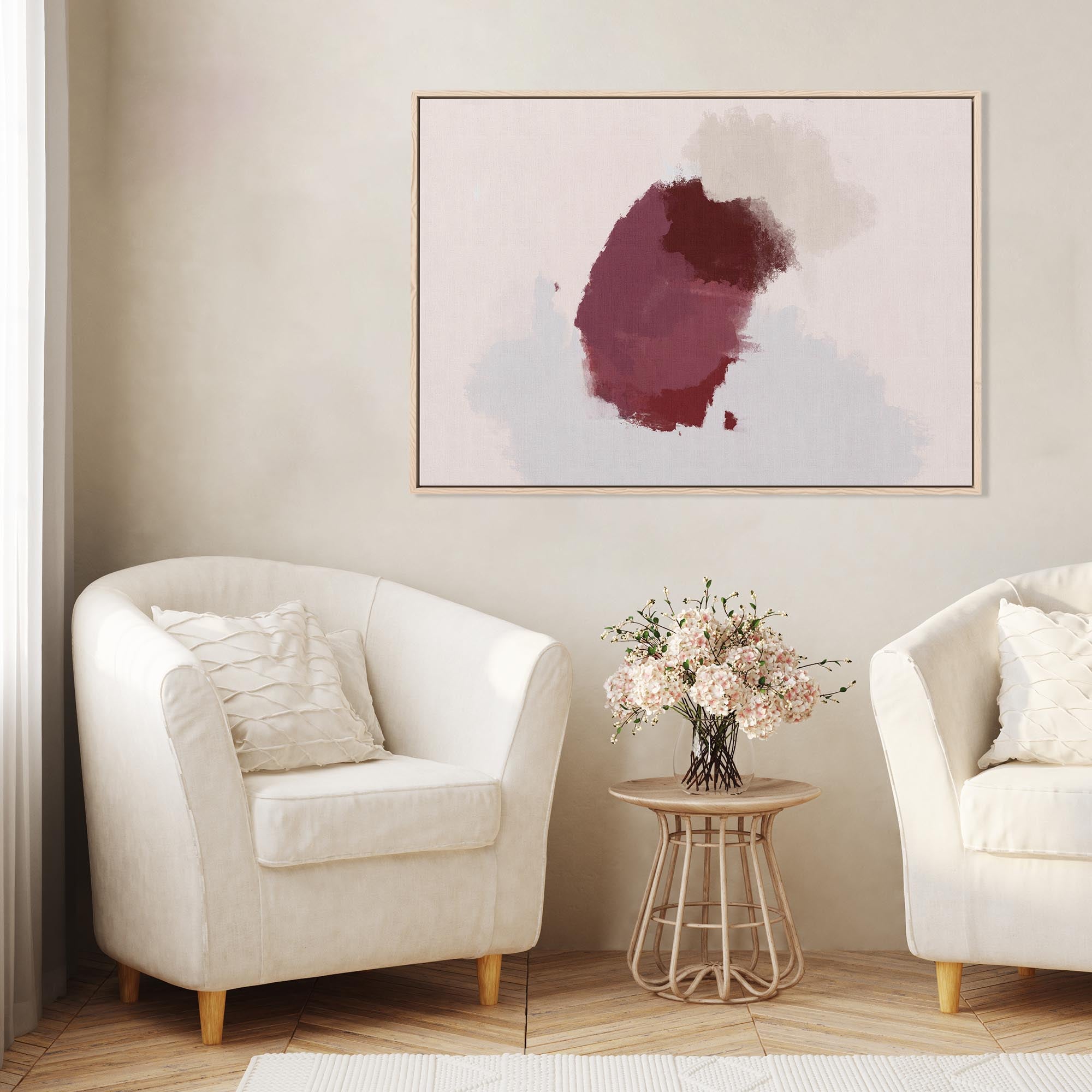 Neutral Blush Layers Framed Canvas-Abstract House