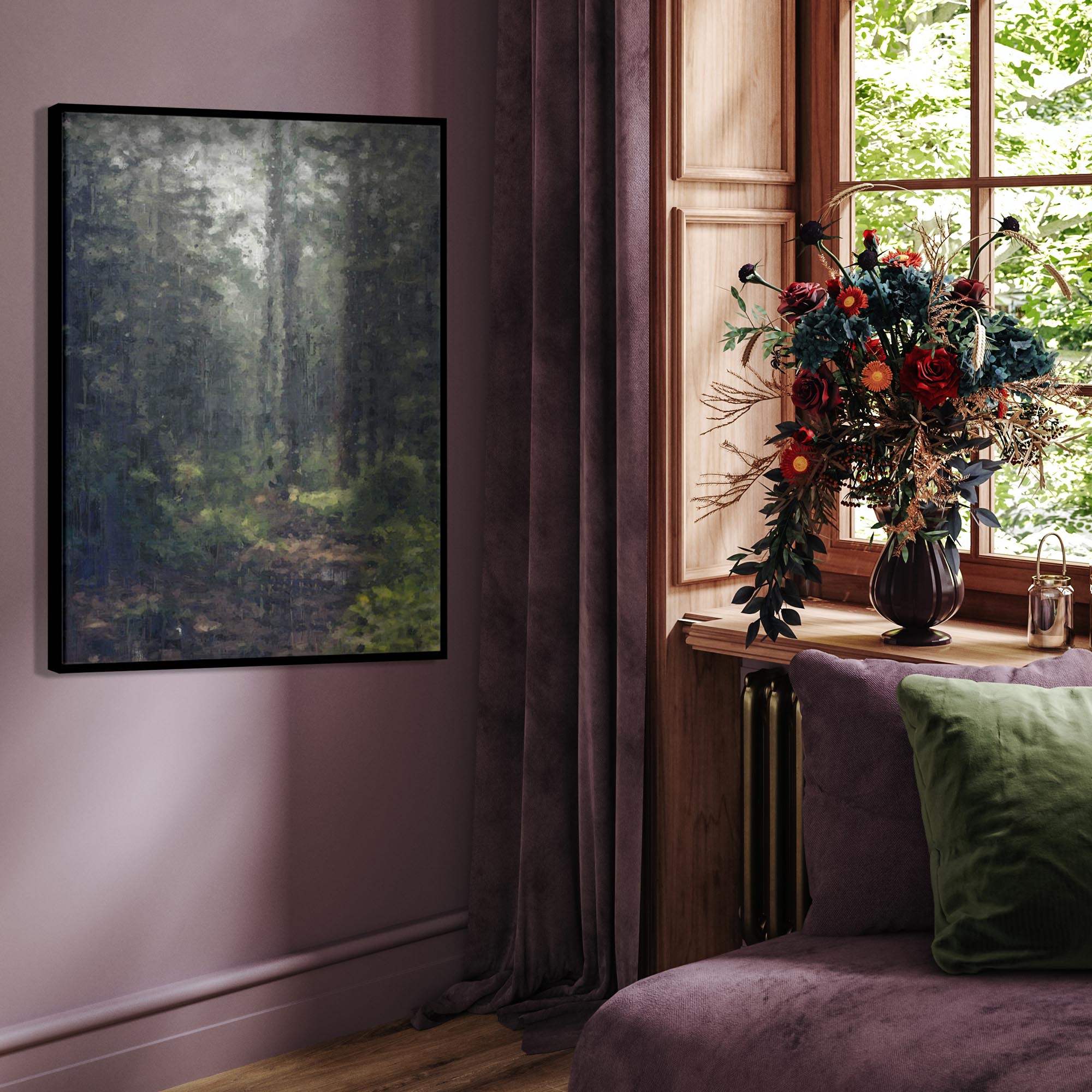 The Forest Oil Painting Canvas Print-Abstract House