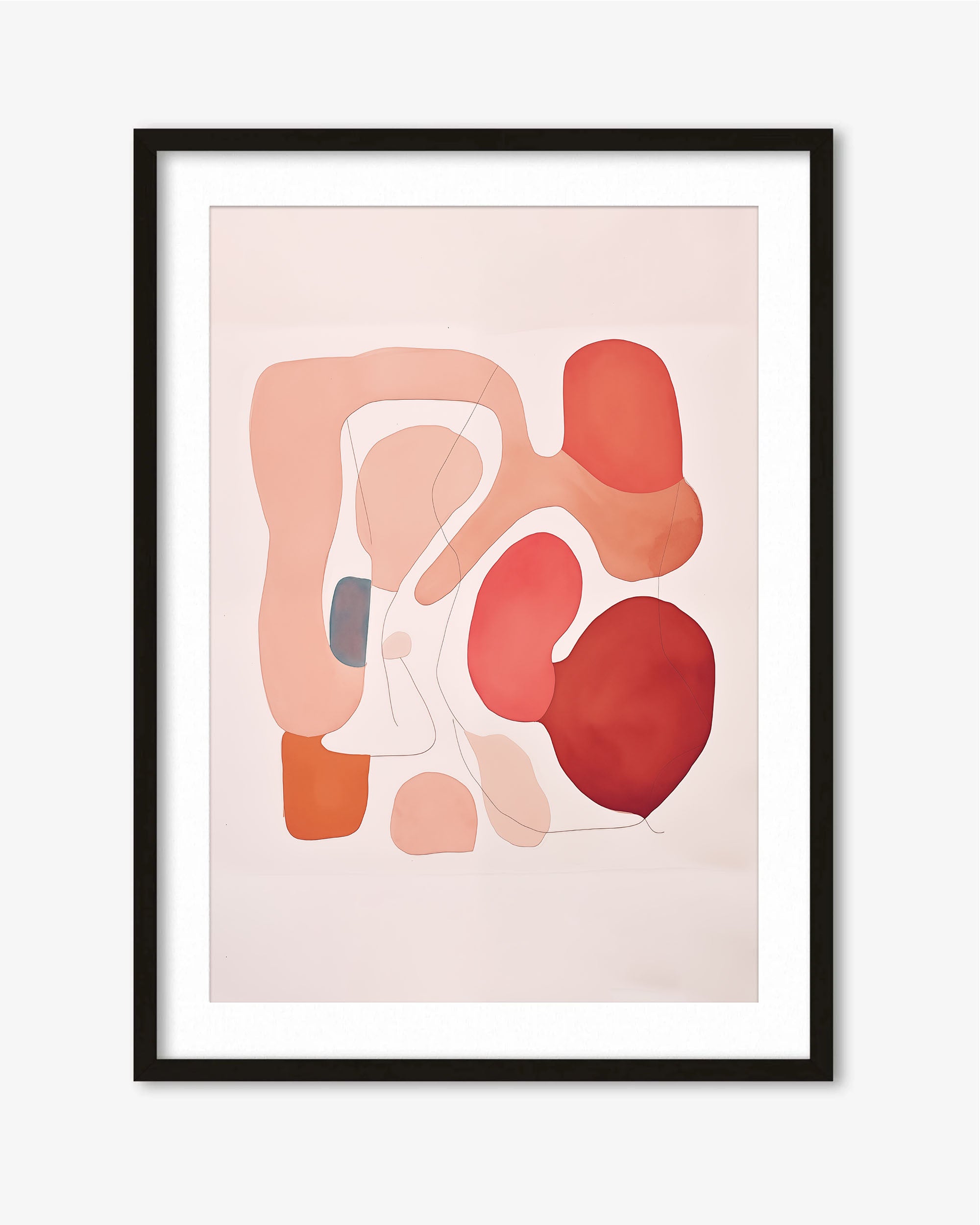 Revolving Shapes In Red Art Print