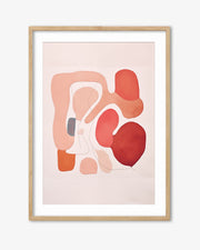 Revolving Shapes In Red Art Print