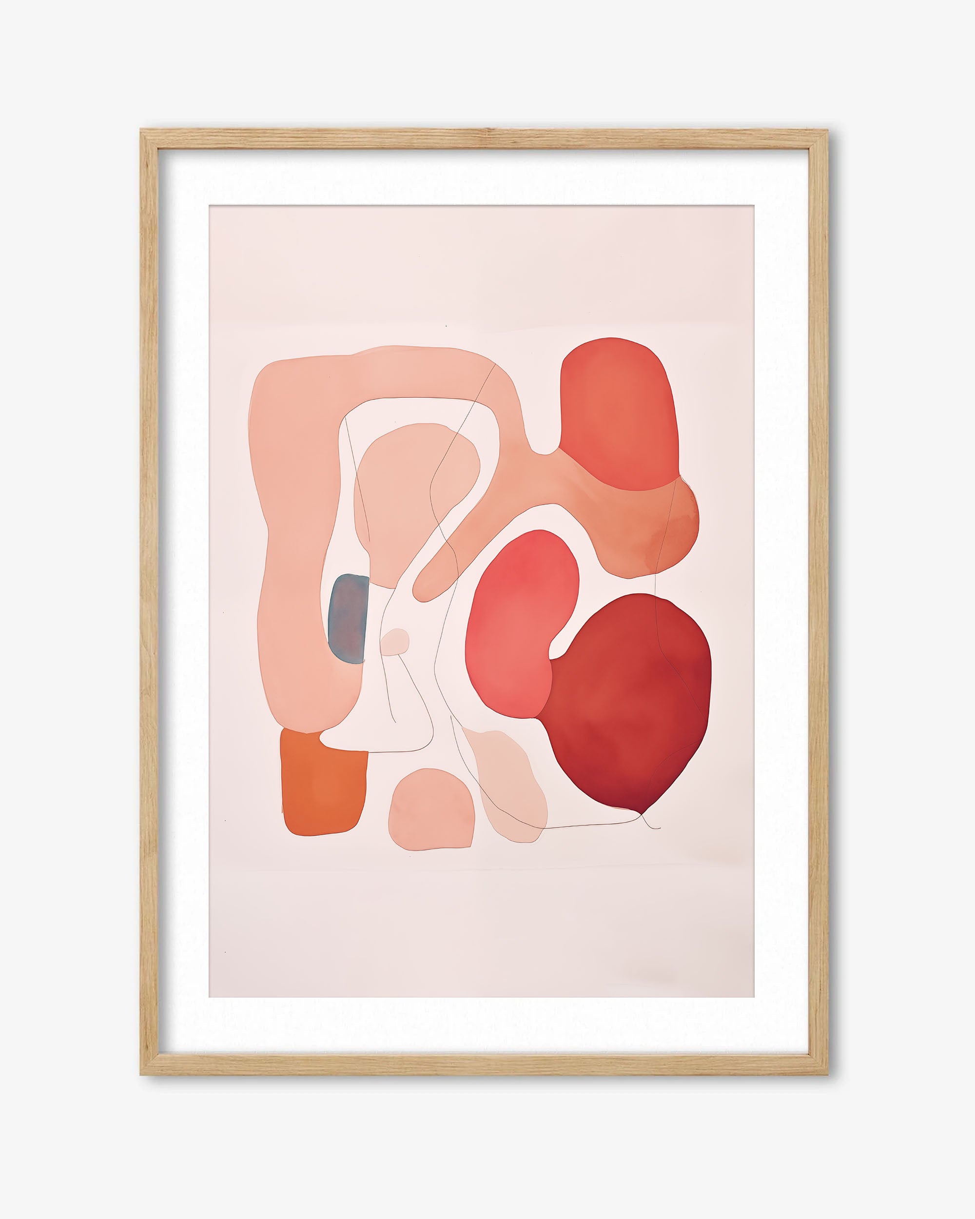 Revolving Shapes In Red Art Print