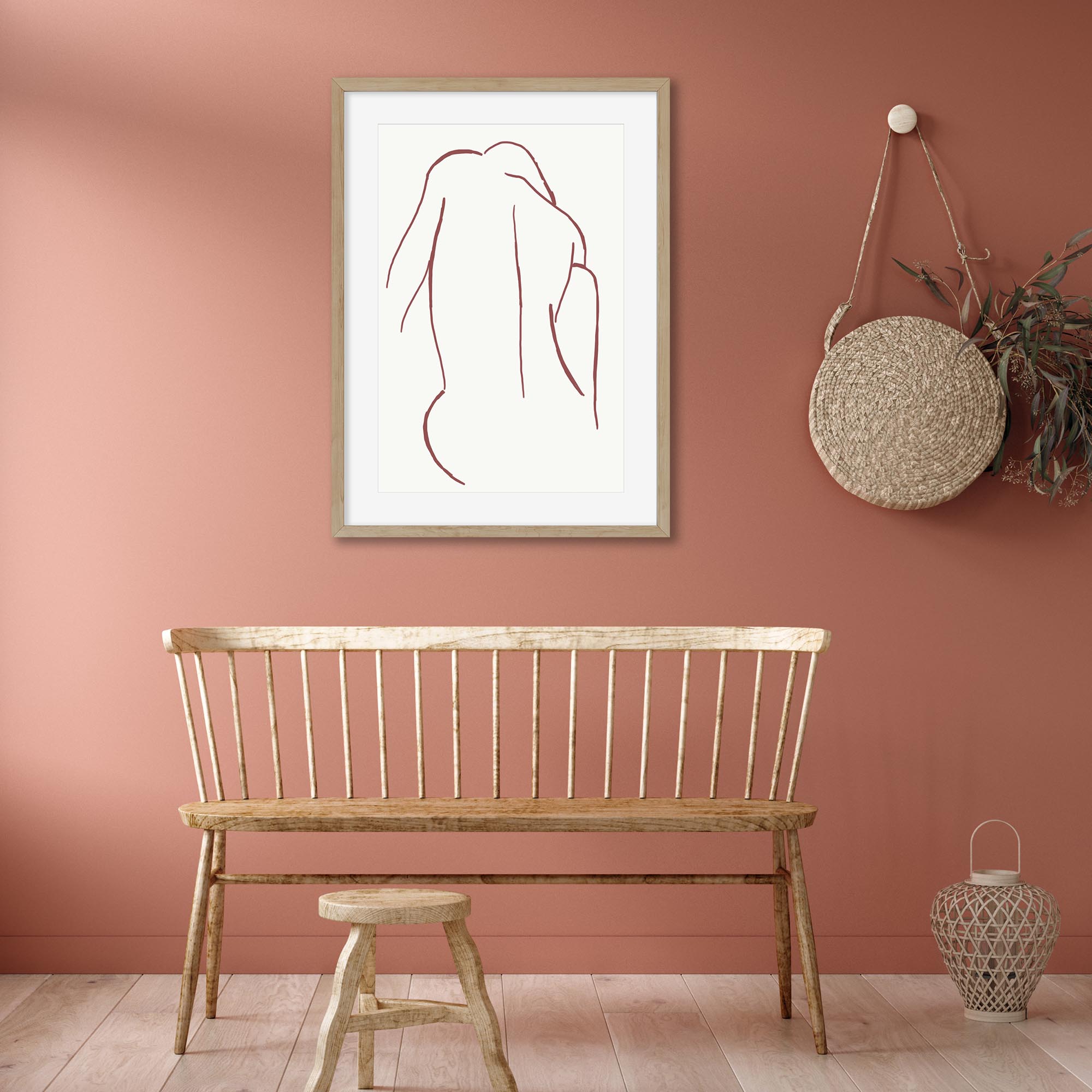 Sitting Figure Line Art Print-Abstract House