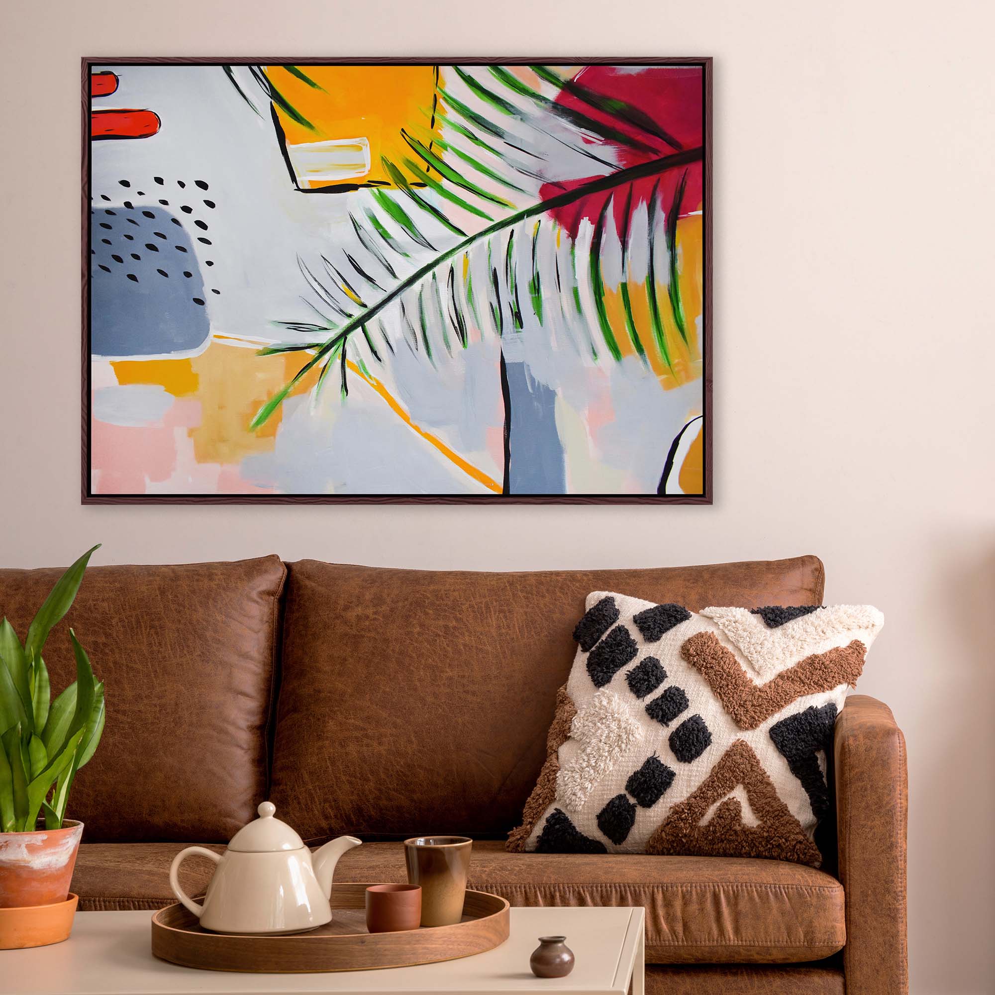 Botanical Abstract Leaf Canvas Print-Abstract House