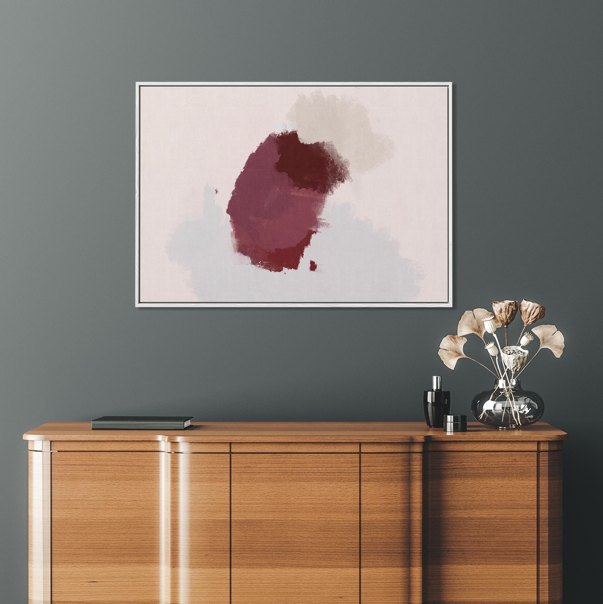 Neutral Blush Layers Framed Canvas-Abstract House