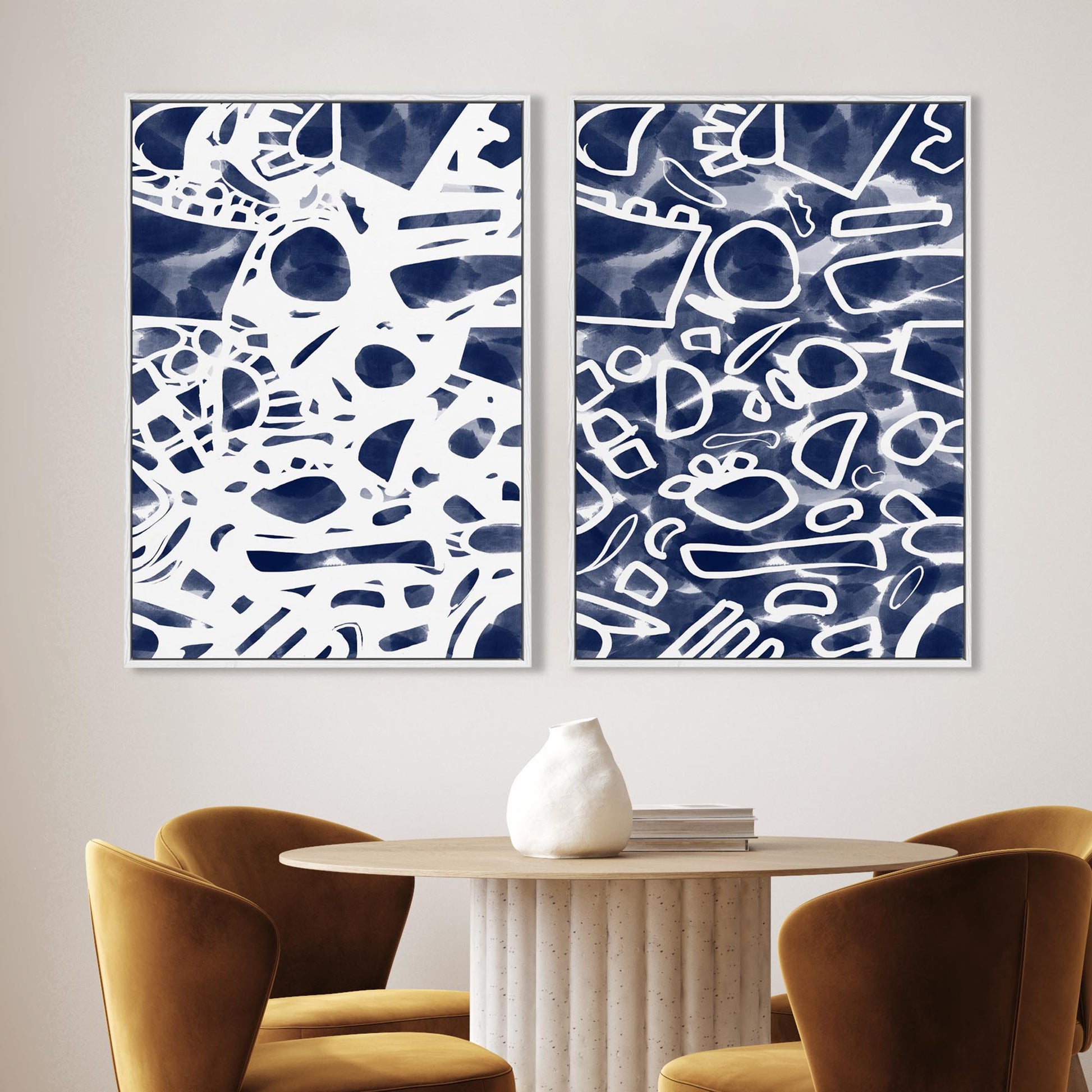 The Blueprint Framed Canvas Set-Abstract House