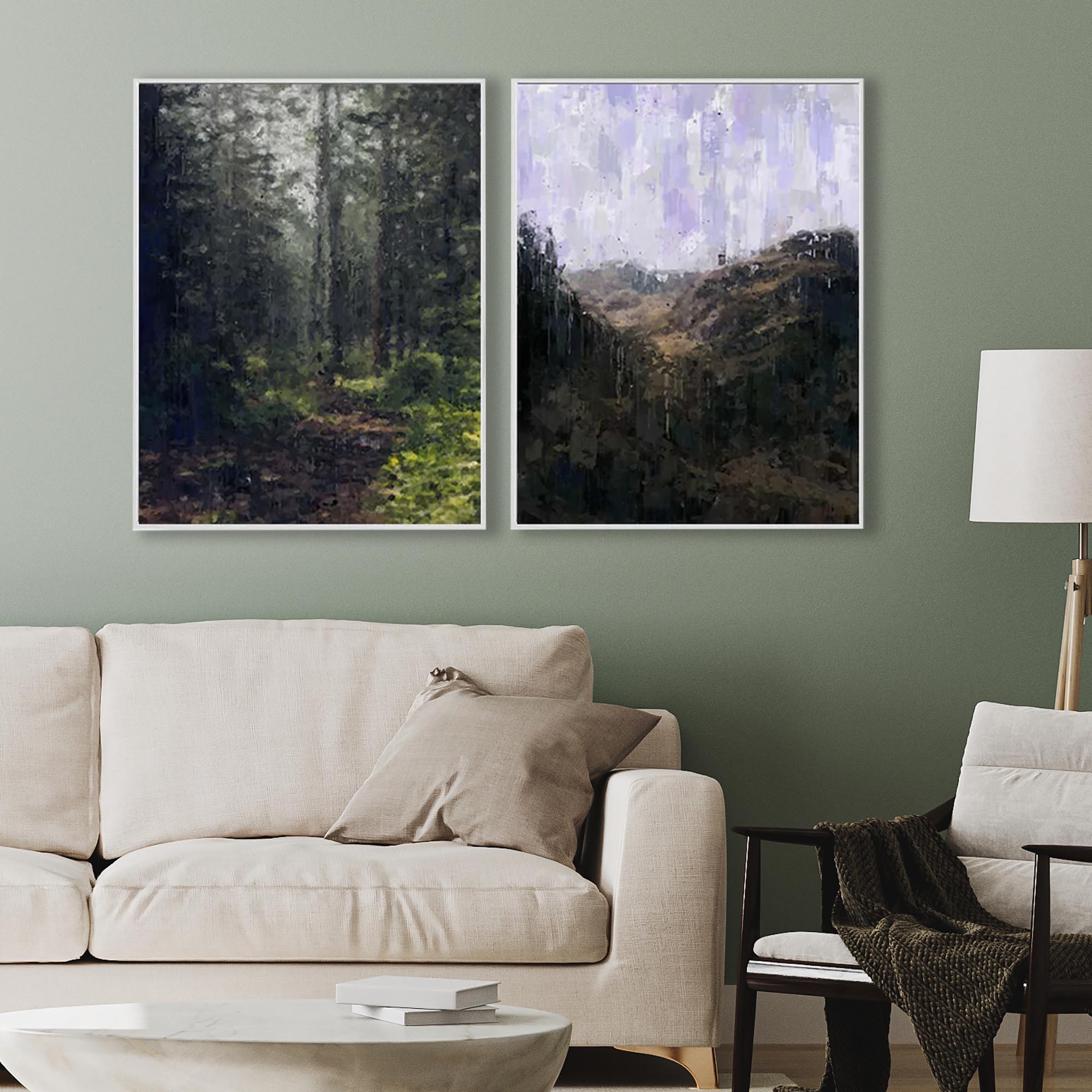 The Valley Canvas Set Of 2-Abstract House