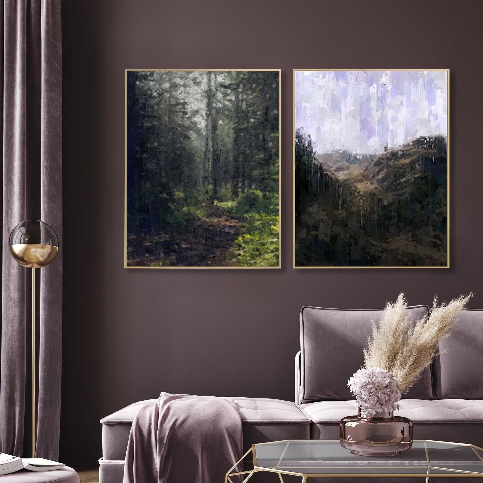 The Valley Canvas Set Of 2-Abstract House