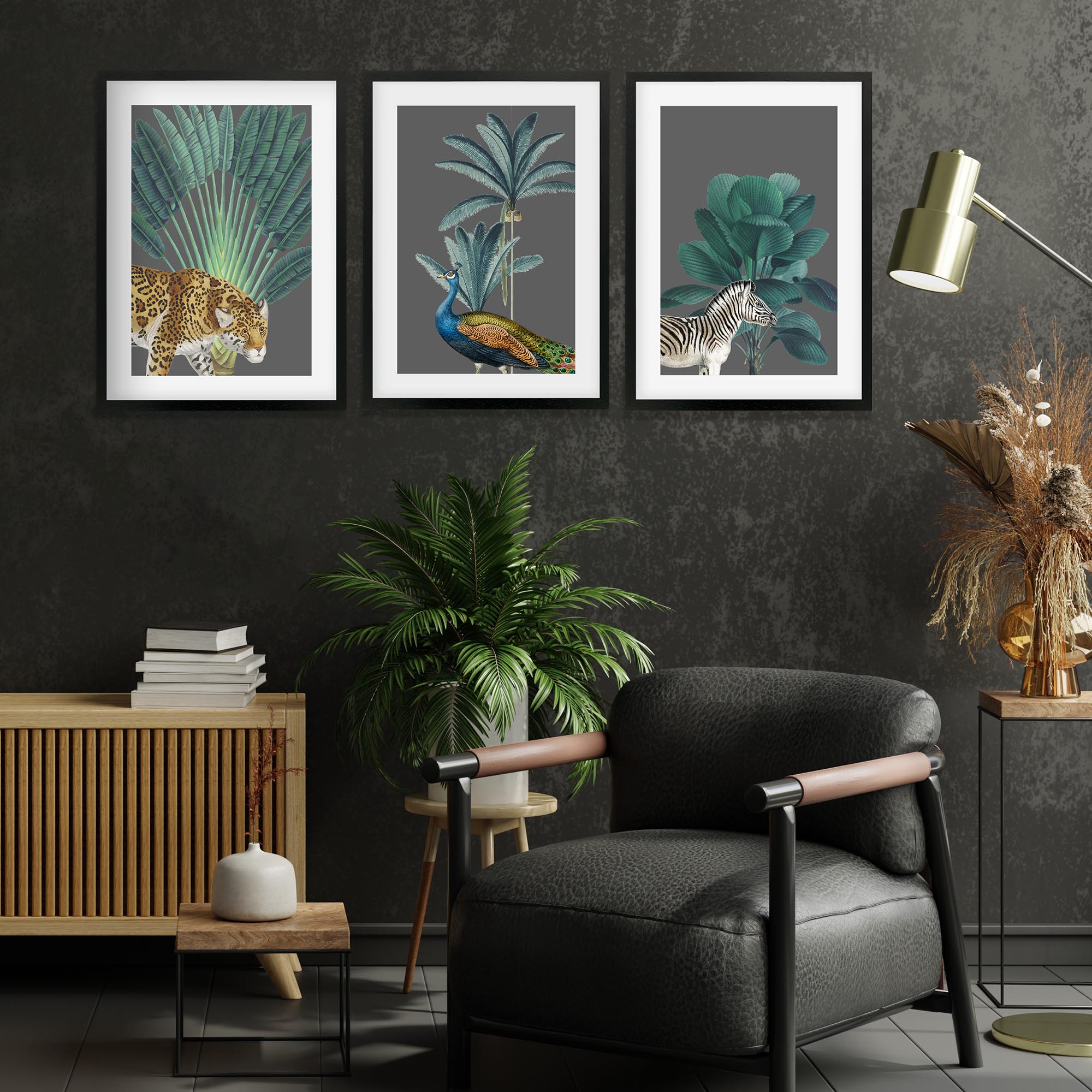 Tropical Jungle Animals - Print Set Of 3-Abstract House