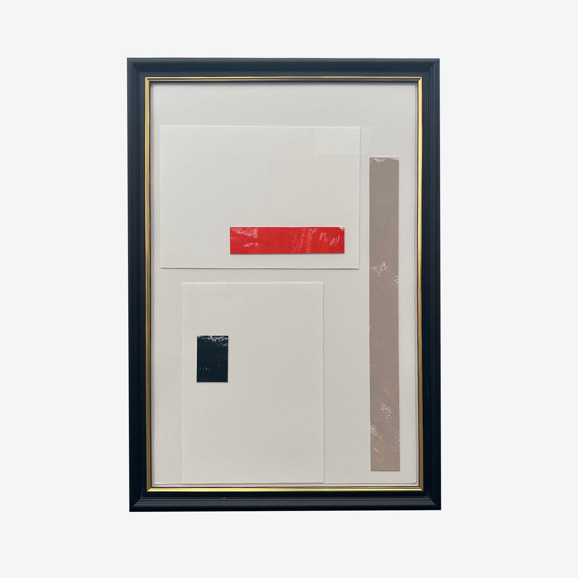 Composition In Red, Black And Taupe-Abstract House