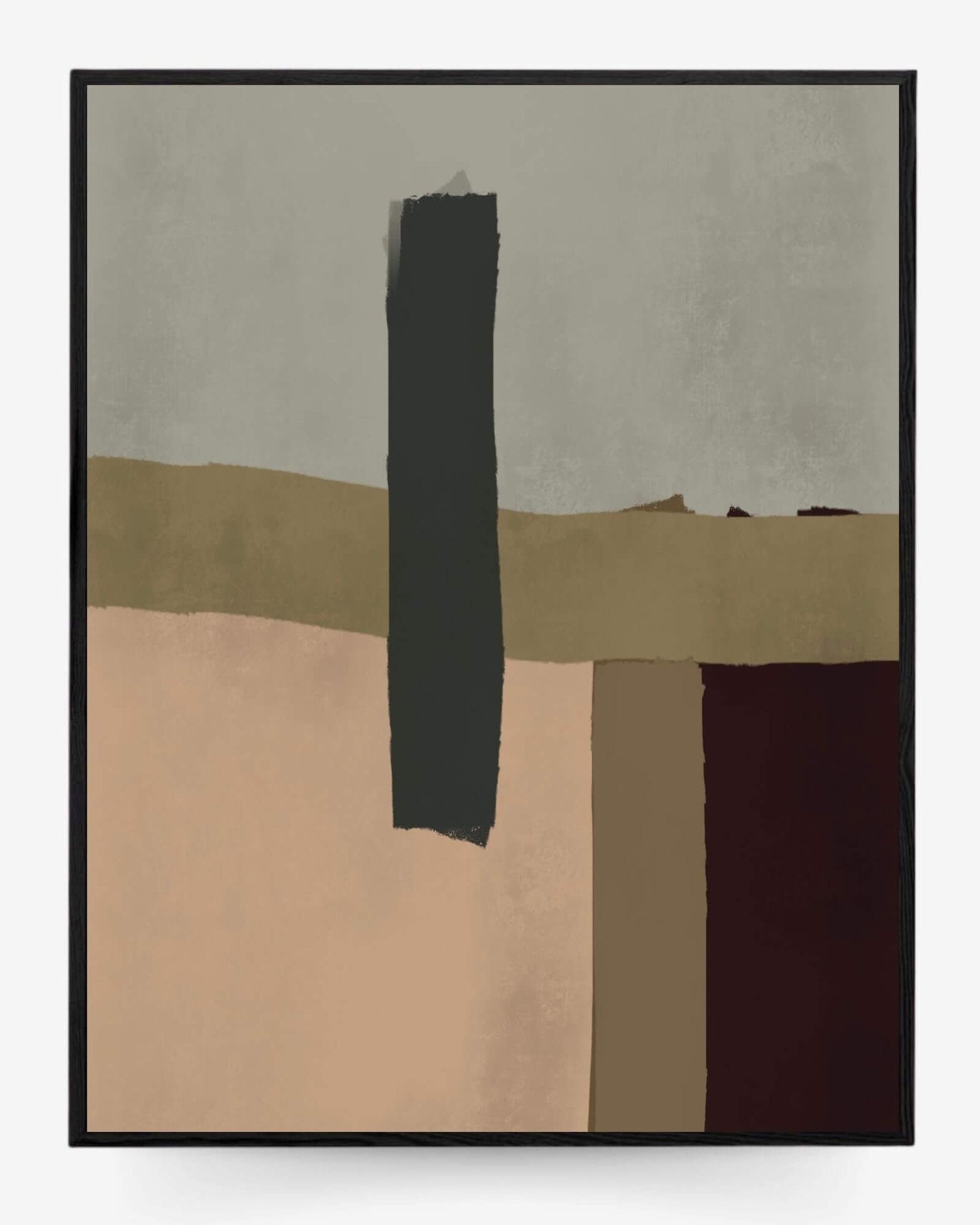 Abstract art piece with geometric shapes on a neutral background