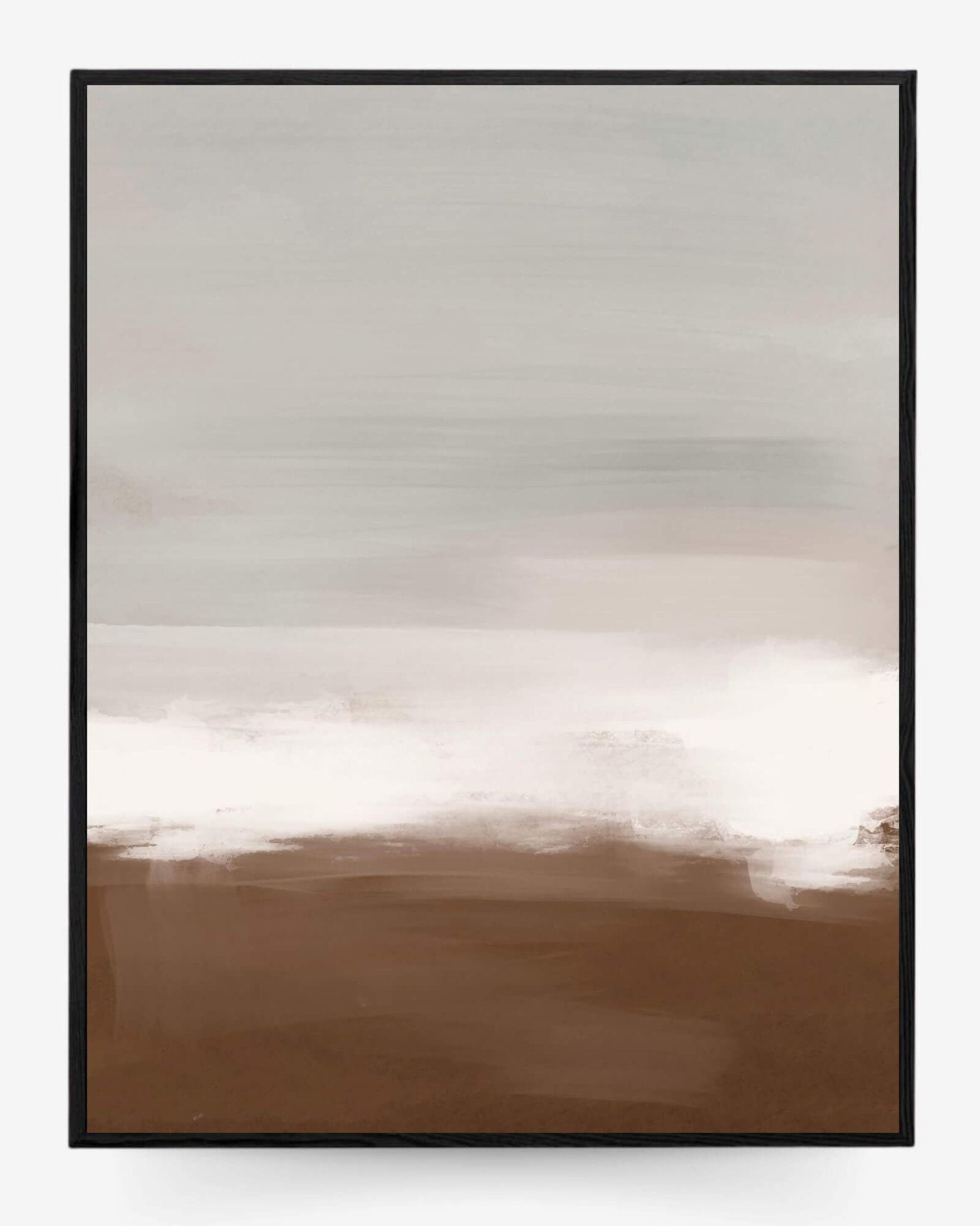 Abstract art print with gradient colors in a black frame.