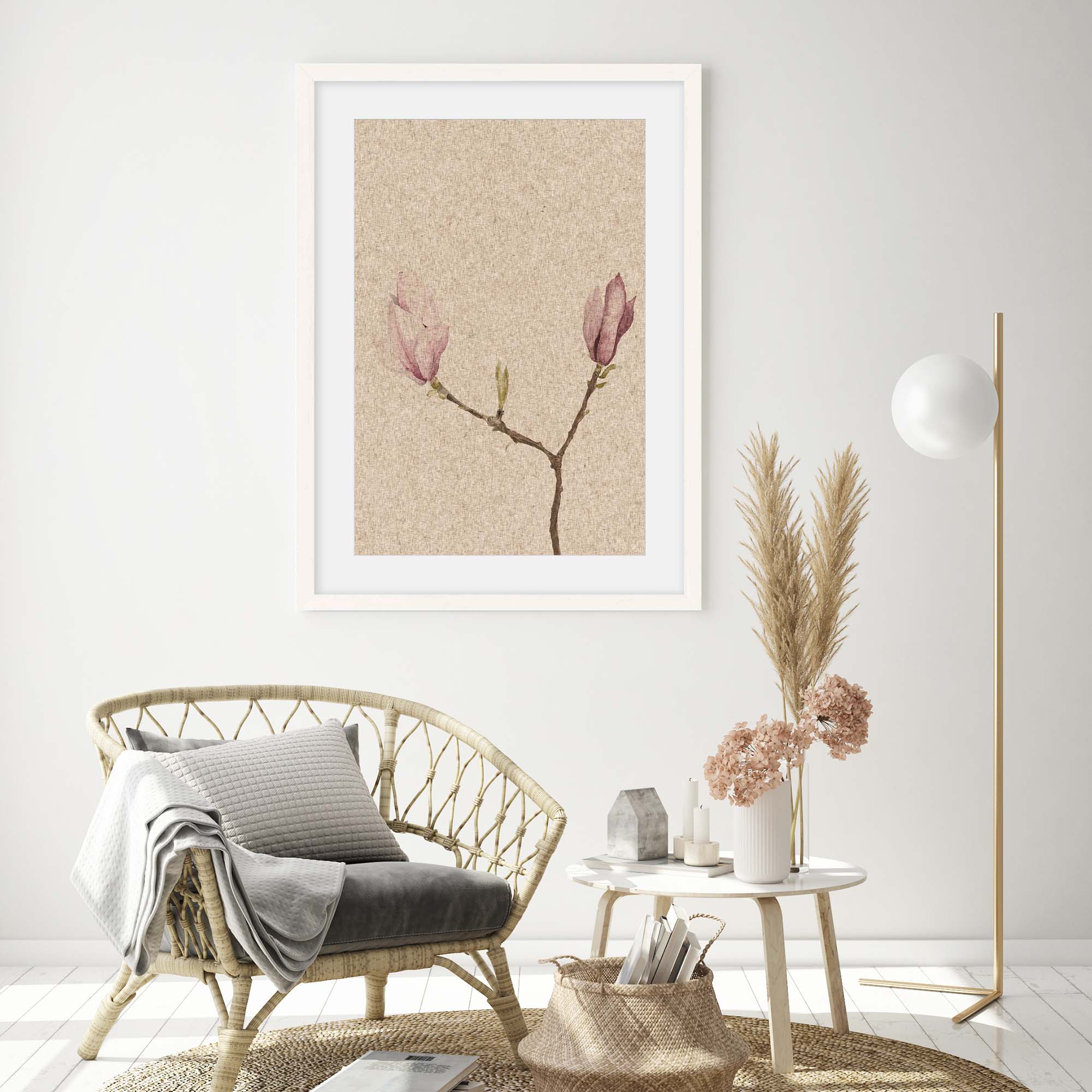 Vintage Rose Art Print-Abstract House