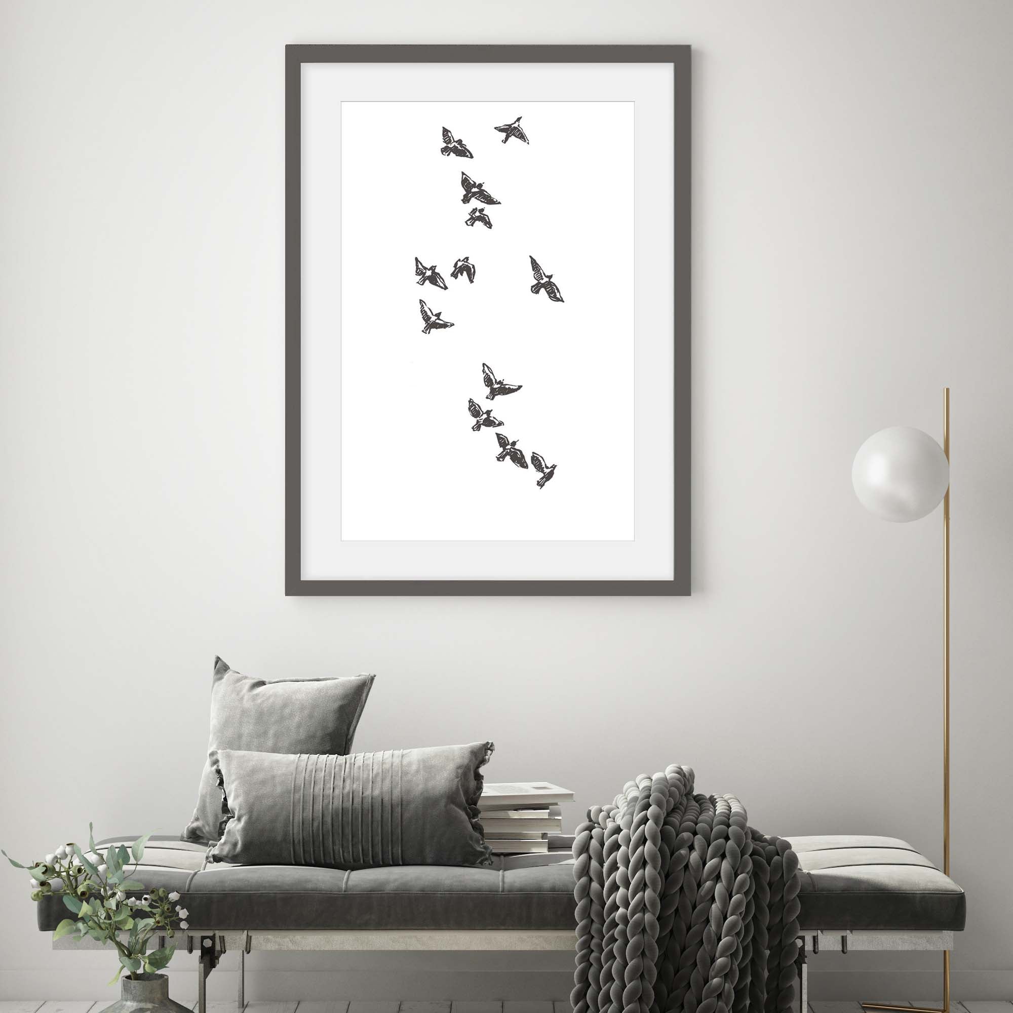 Watercolour Birds 3 Art Print-Abstract House