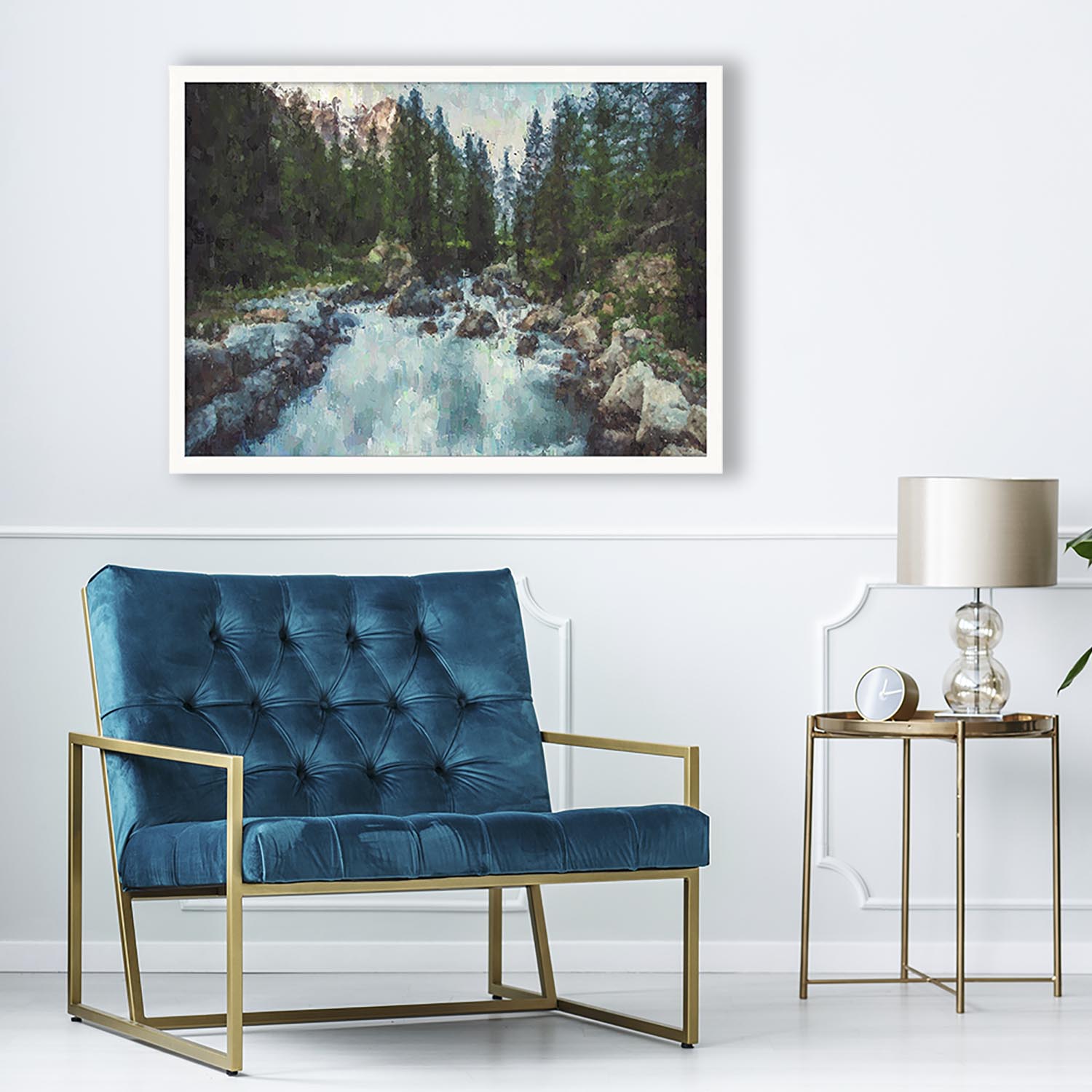 Waterfall In The Forest Art Print-Abstract House