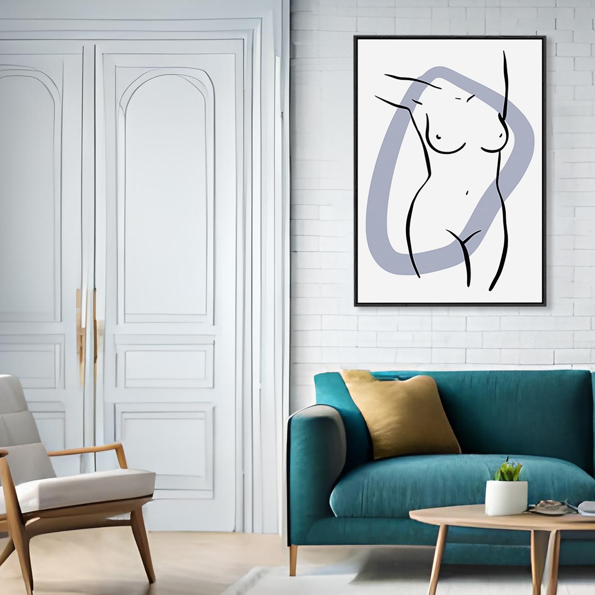 Front Nude Framed Canvas-Abstract House